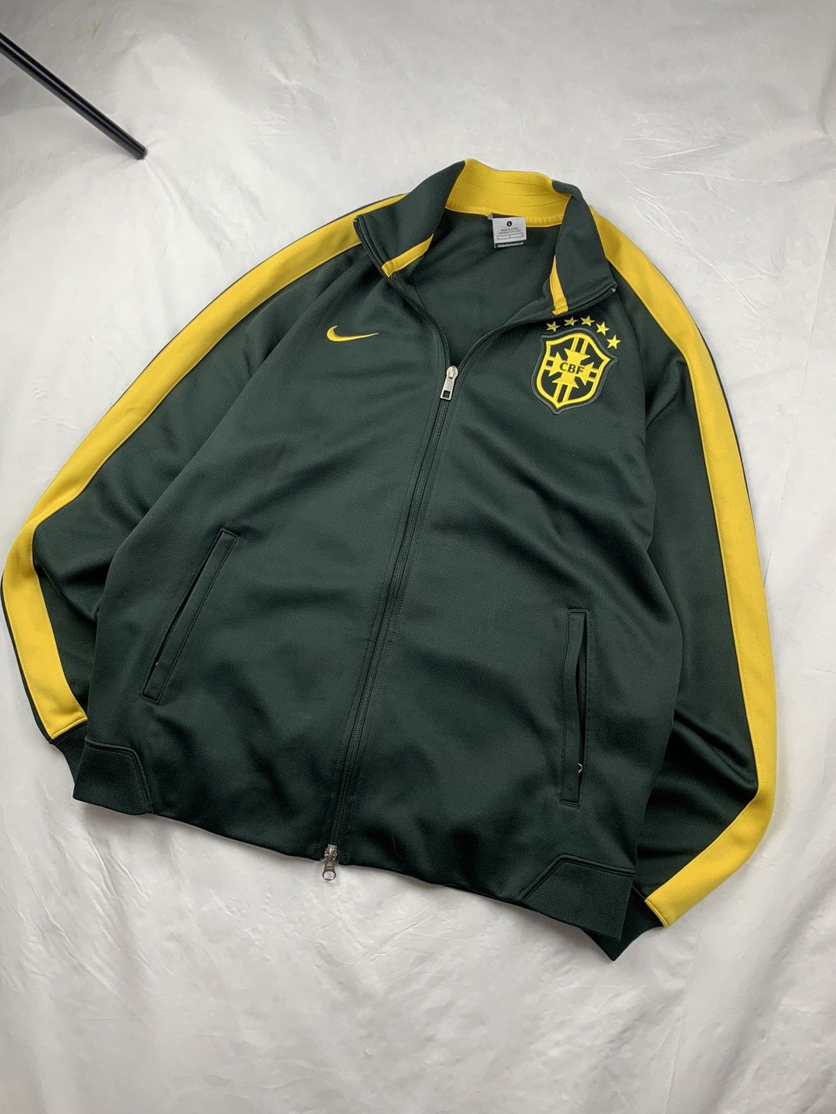 Nike Vintage Nike Brasil Football Soccer Track Jacket Size US L / EU 52-54 / 3 - 3 Thumbnail