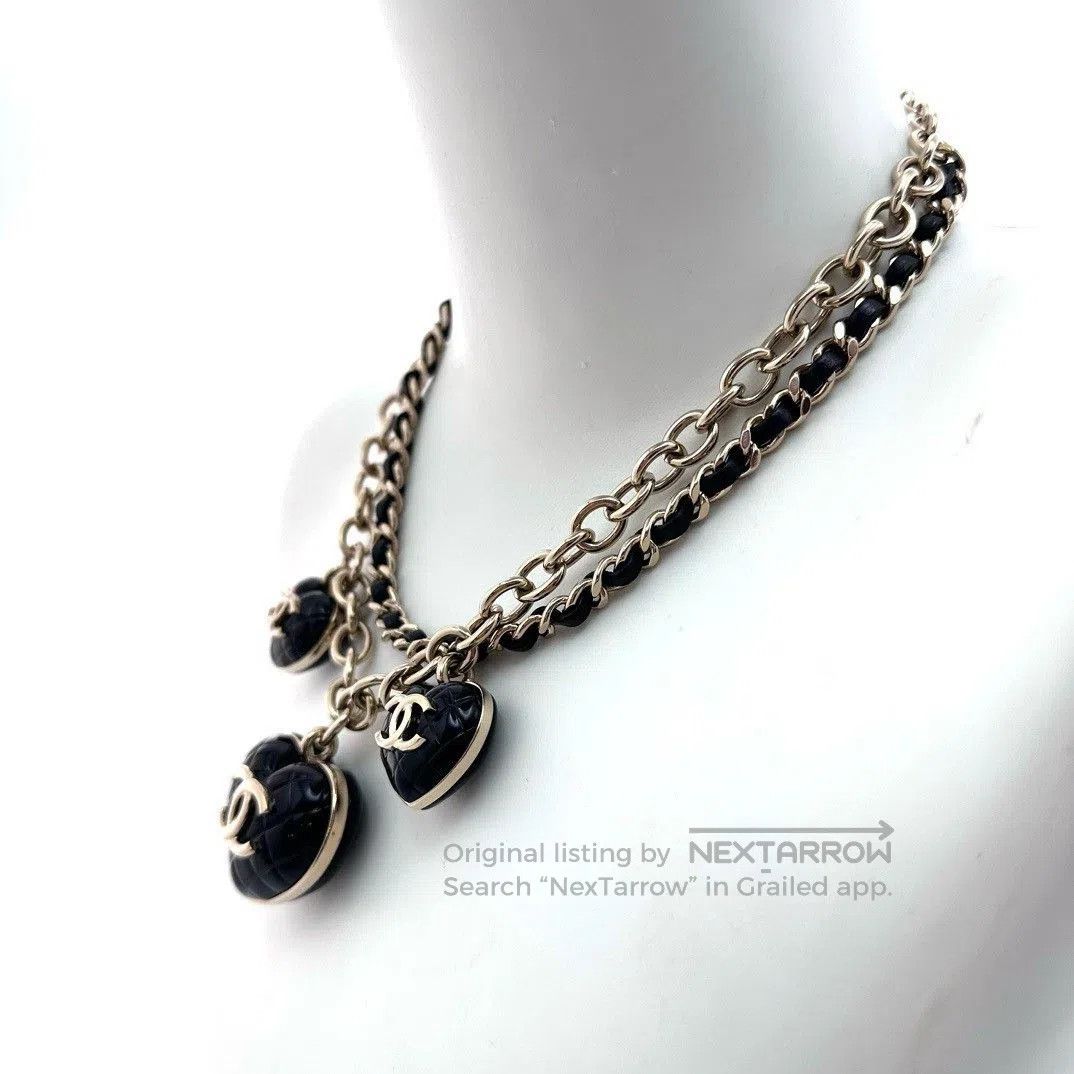 Chanel Chanel Silver Chain Black Heart Pendants. Size ONE SIZE - 3 Thumbnail
