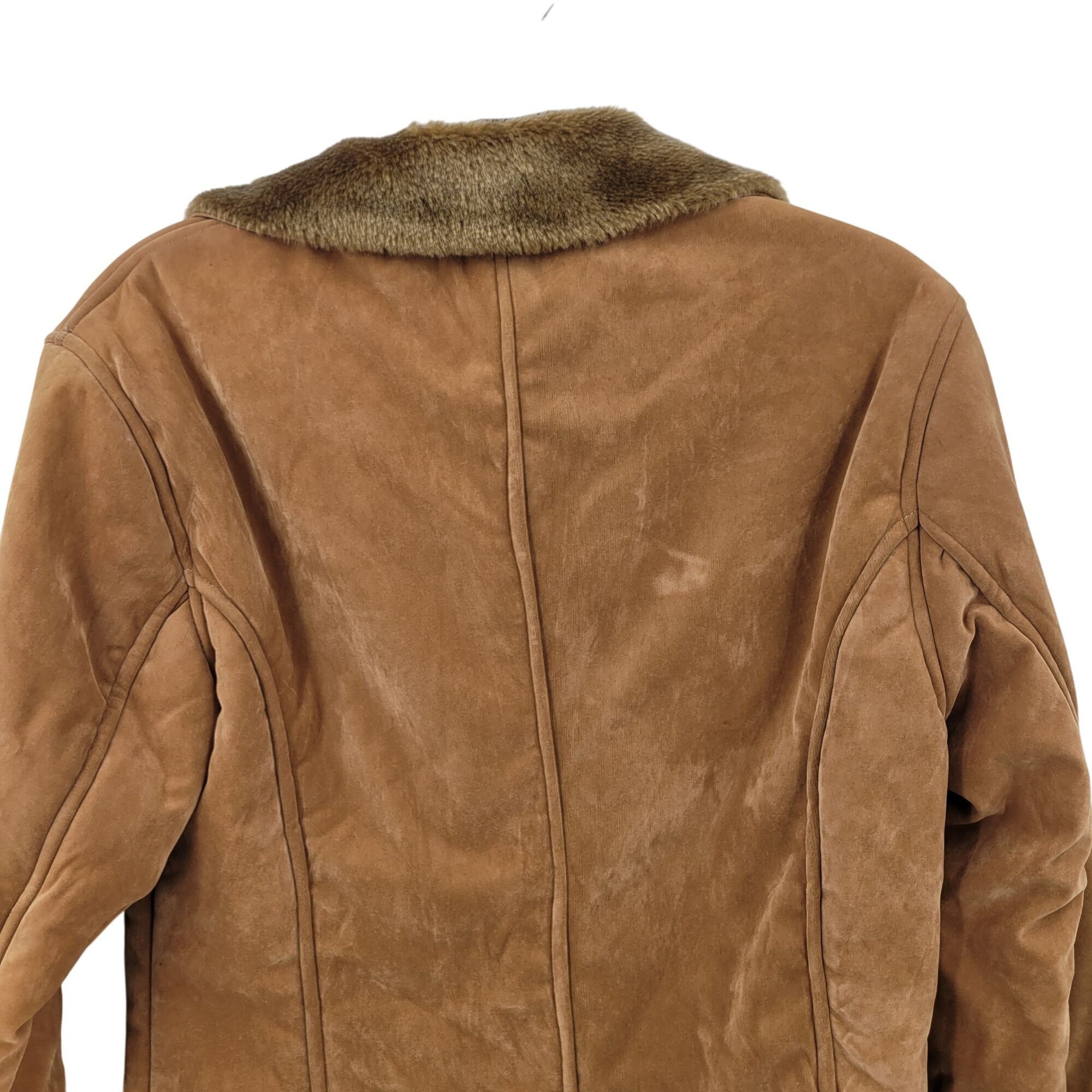 Oscar Piel Vtg Oscar Piel Faux Suede Jacket Camel Faux Fur Lining Butto Size S / US 4 / IT 40 - 8 Thumbnail