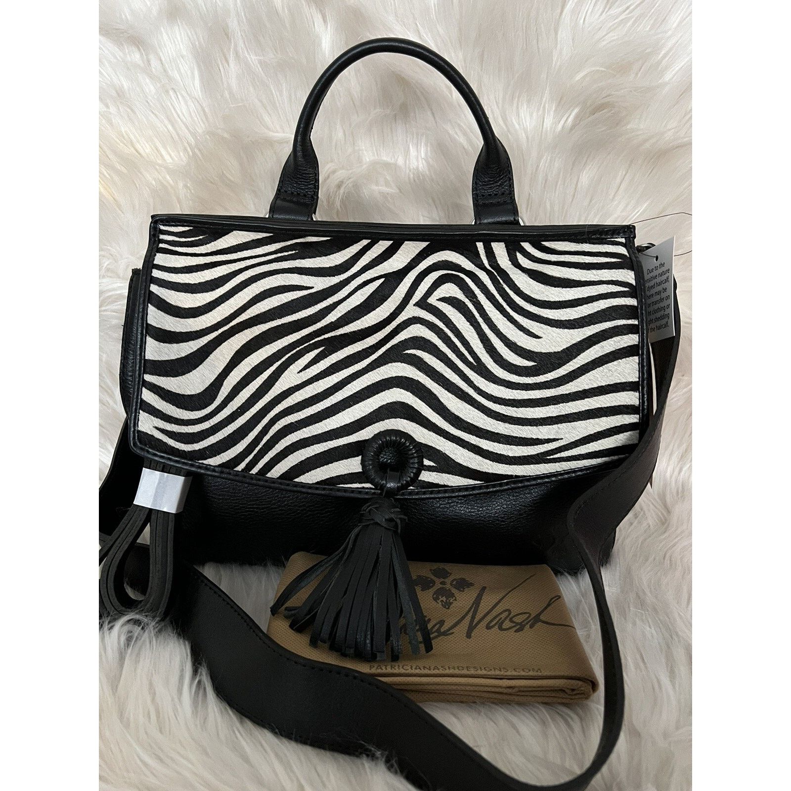 Patricia Nash Patricia Nash Top Handle Satchel zebra haircalf bag A373035 Size ONE SIZE - 8 Thumbnail