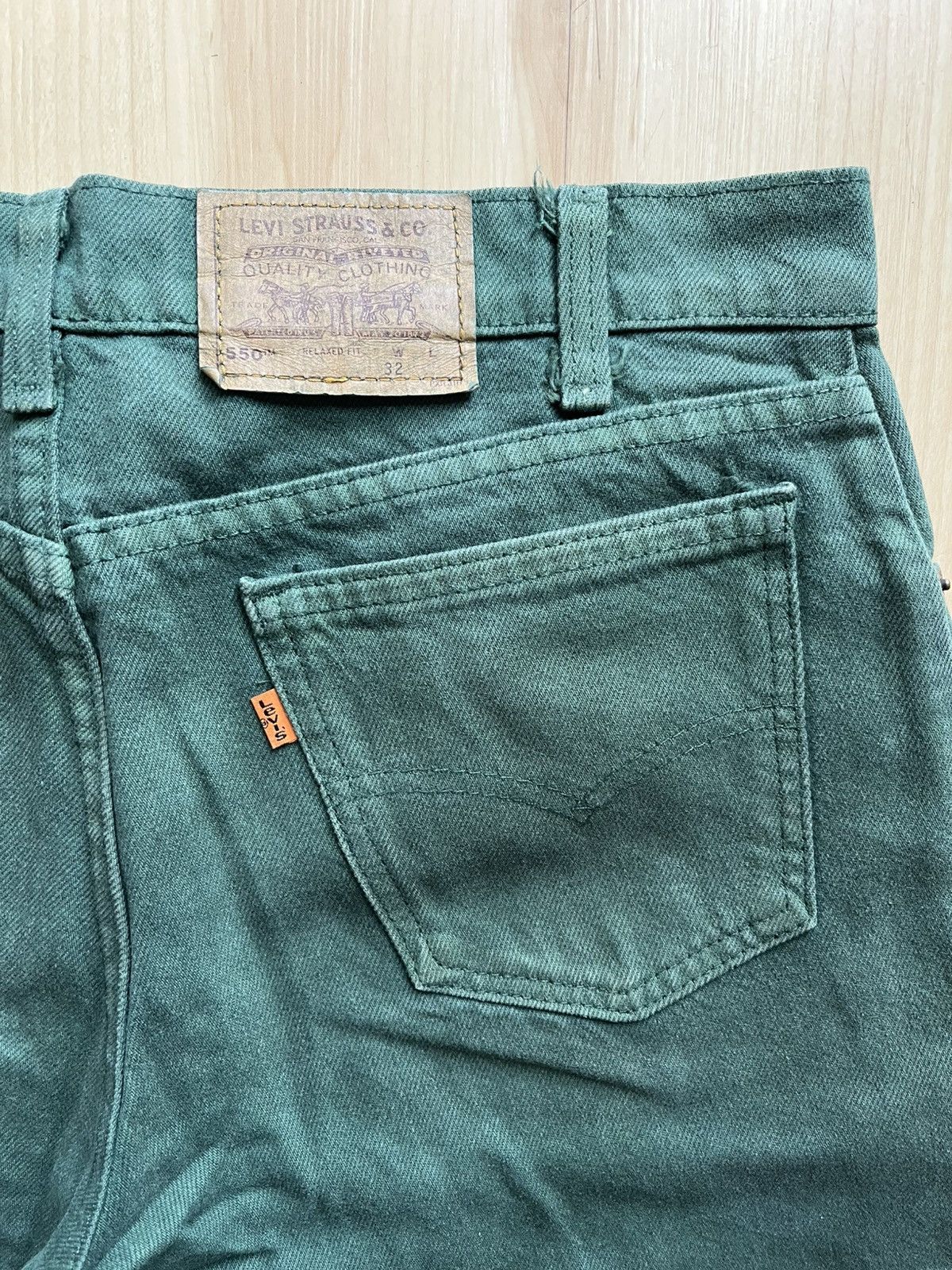 Levi's × Vintage vintage 90s levi’s orange tab 550 green straight leg jeans Size US 32 / EU 48 - 5 Thumbnail