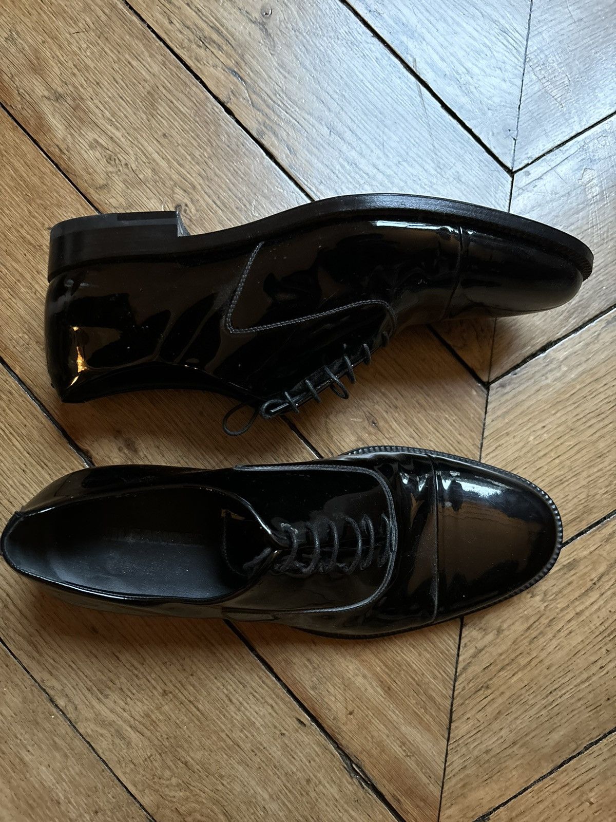 Jil Sander Jil Sander Patent Black Leather Derby Shoes Size US 9 / EU 42 - 2 Thumbnail