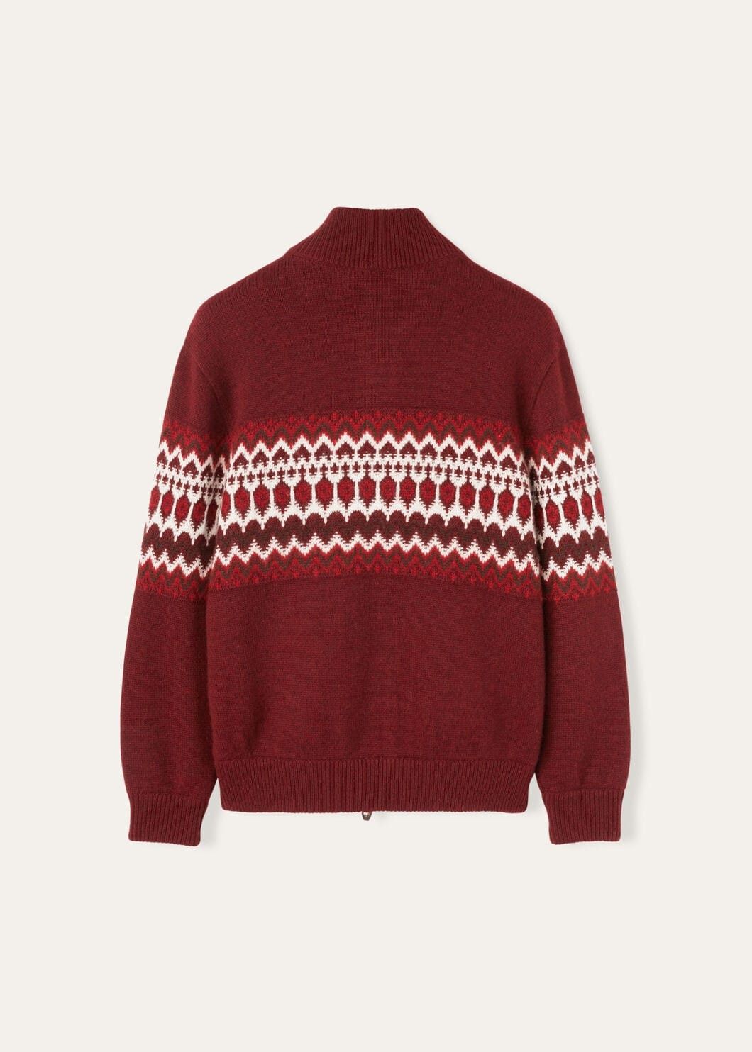 Loro Piana o1w1db10725 FAO6312 Alpe Pile Bomber Sweater in Dark Red Size US XL / EU 56 / 4 - 6 Thumbnail