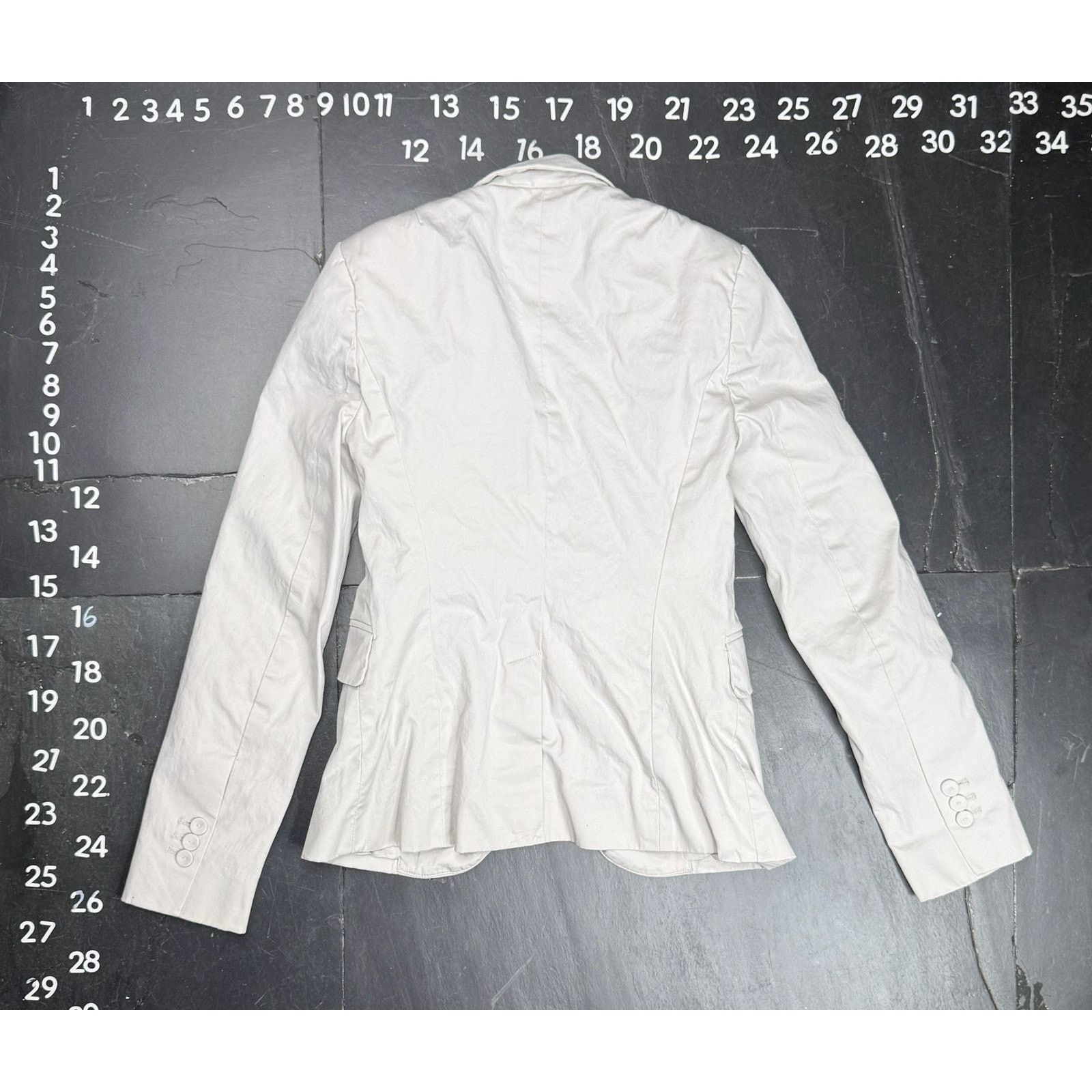Calvin Klein Calvin Klein Single Button Cotton Stretch Blazer Off-White Size XS / US 0-2 / IT 36-38 - 3 Thumbnail