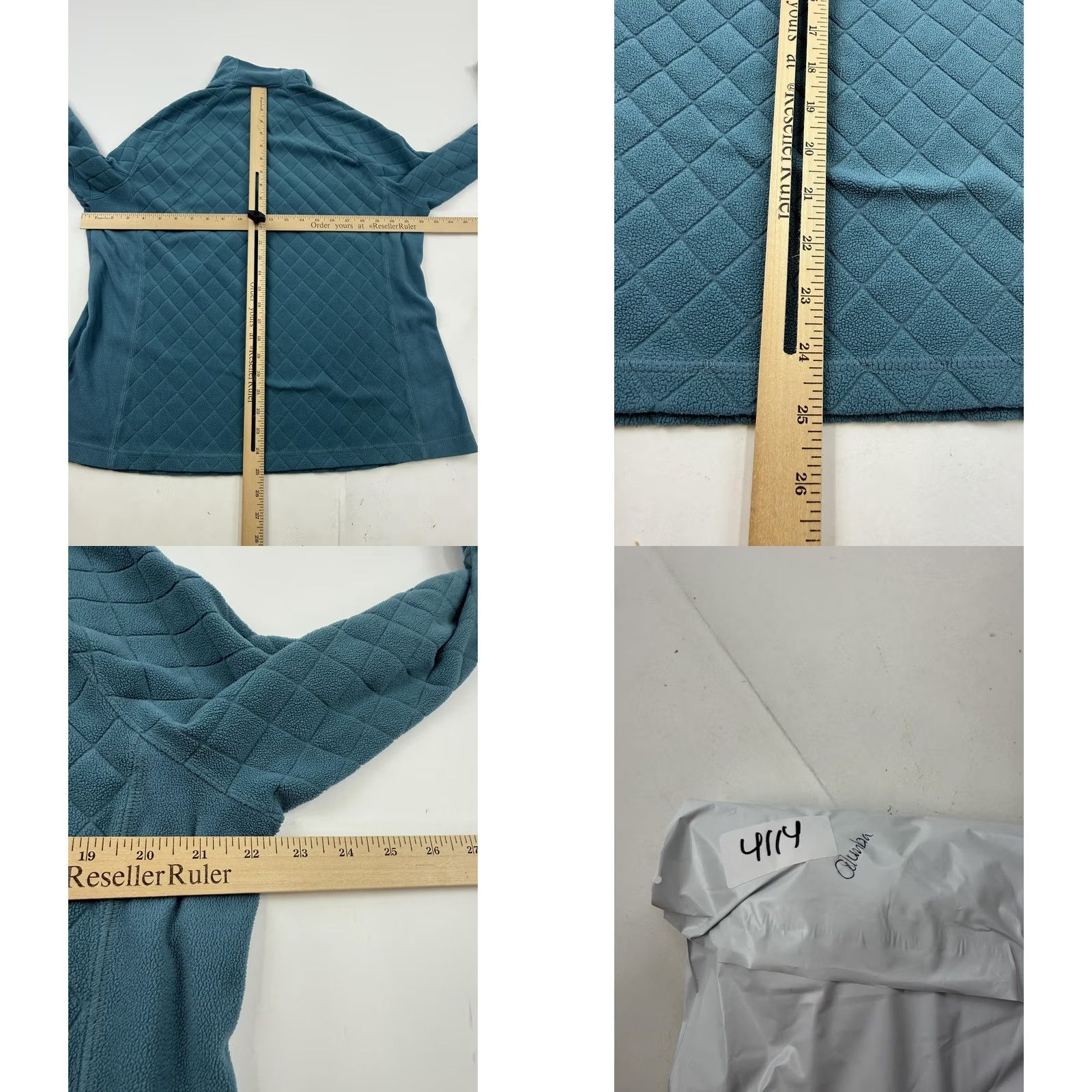 Vintage Columbia Womens 1X Blue Quilted Fleece 1/4 Zip Mock Neck Pullover Sweatshirt Size XL / US 12-14 / IT 48-50 - 8 Thumbnail