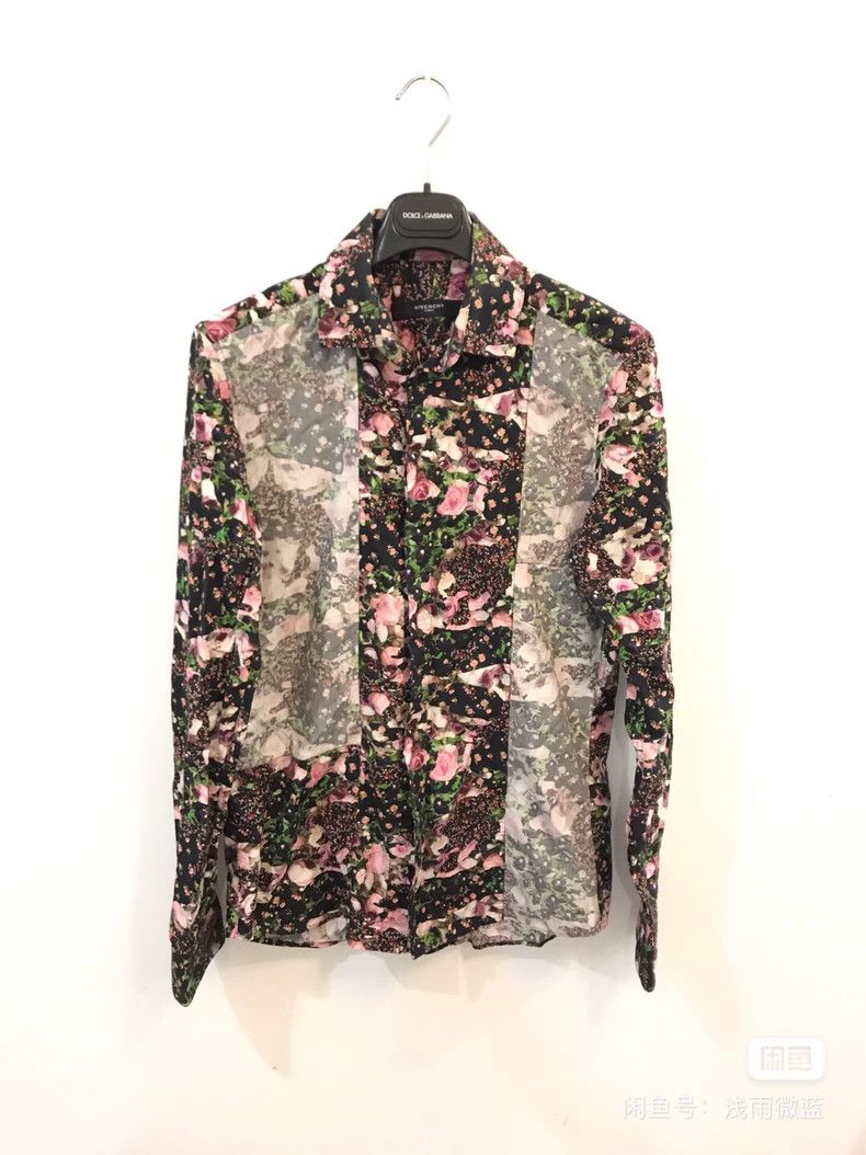Givenchy Size39 Floral Patchwork Long Sleeve Shirt