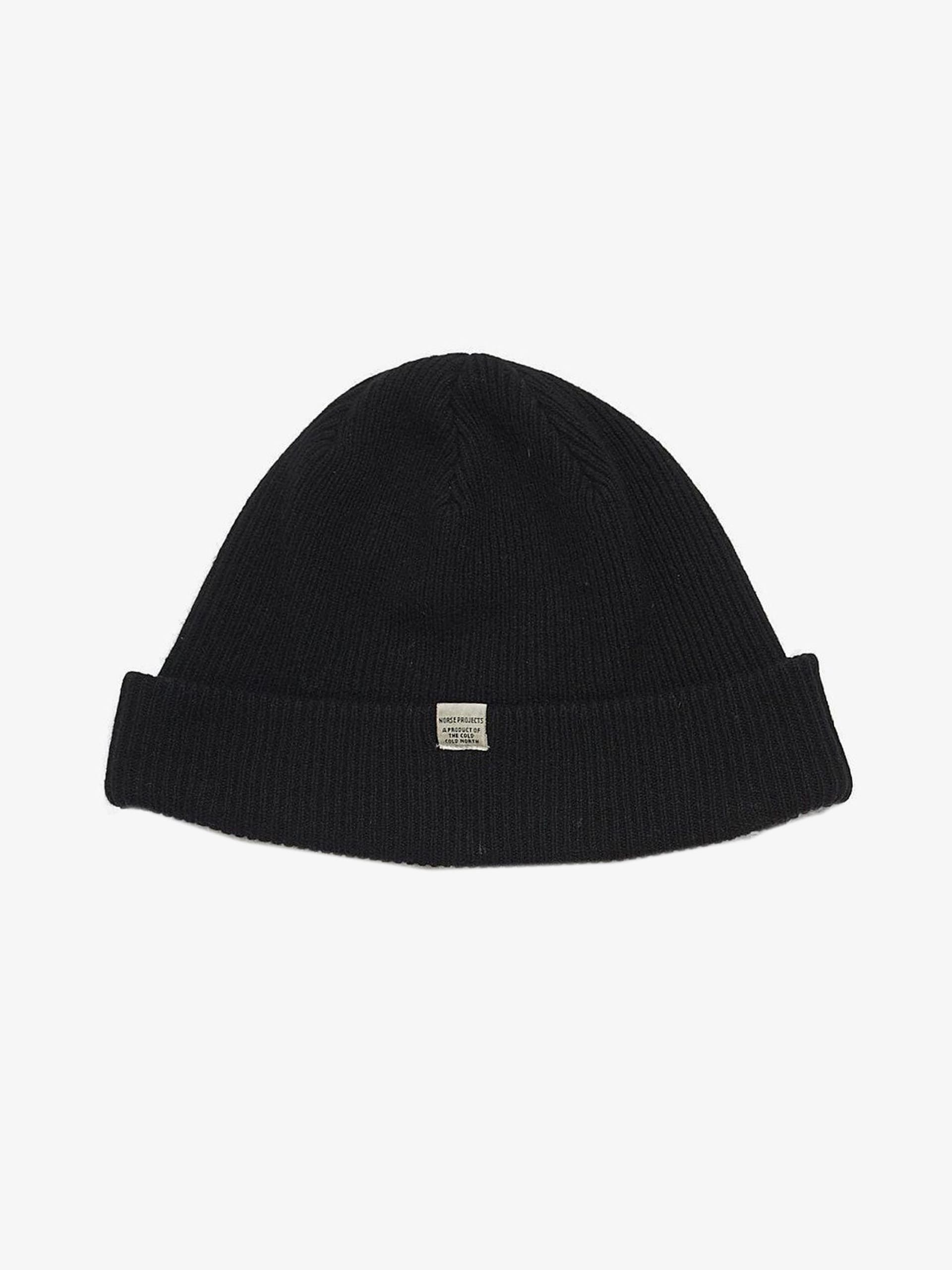 Norse Projects Black Beanie Hat Size ONE SIZE - 1 Thumbnail
