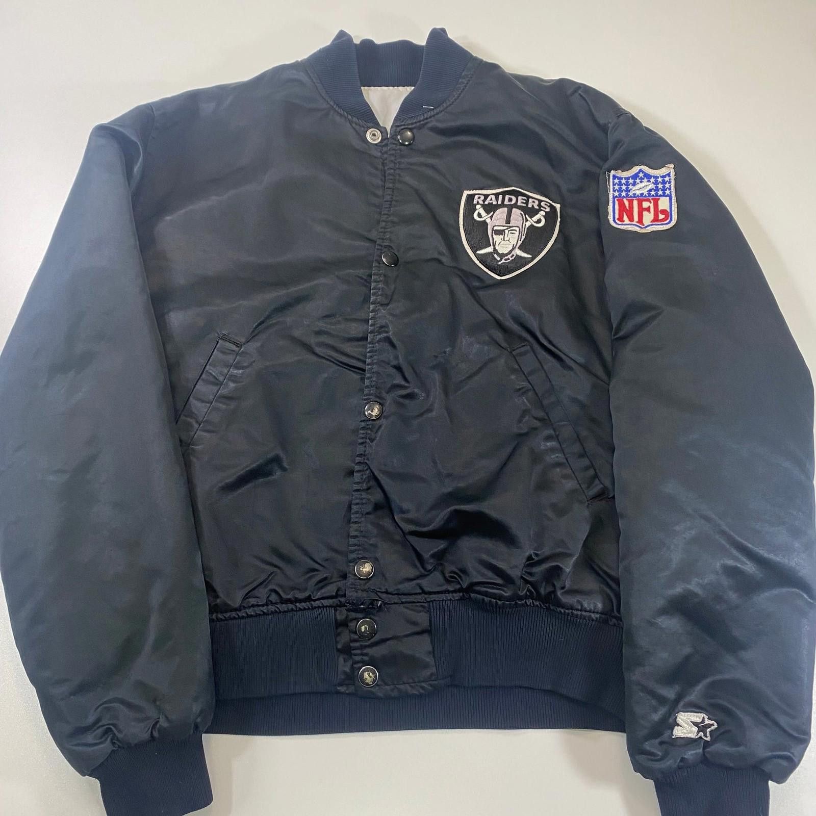 Starter Vintage Starter Oakland Raiders Satin Bomber Jacket Size US M / EU 48-50 / 2 - 1 Thumbnail