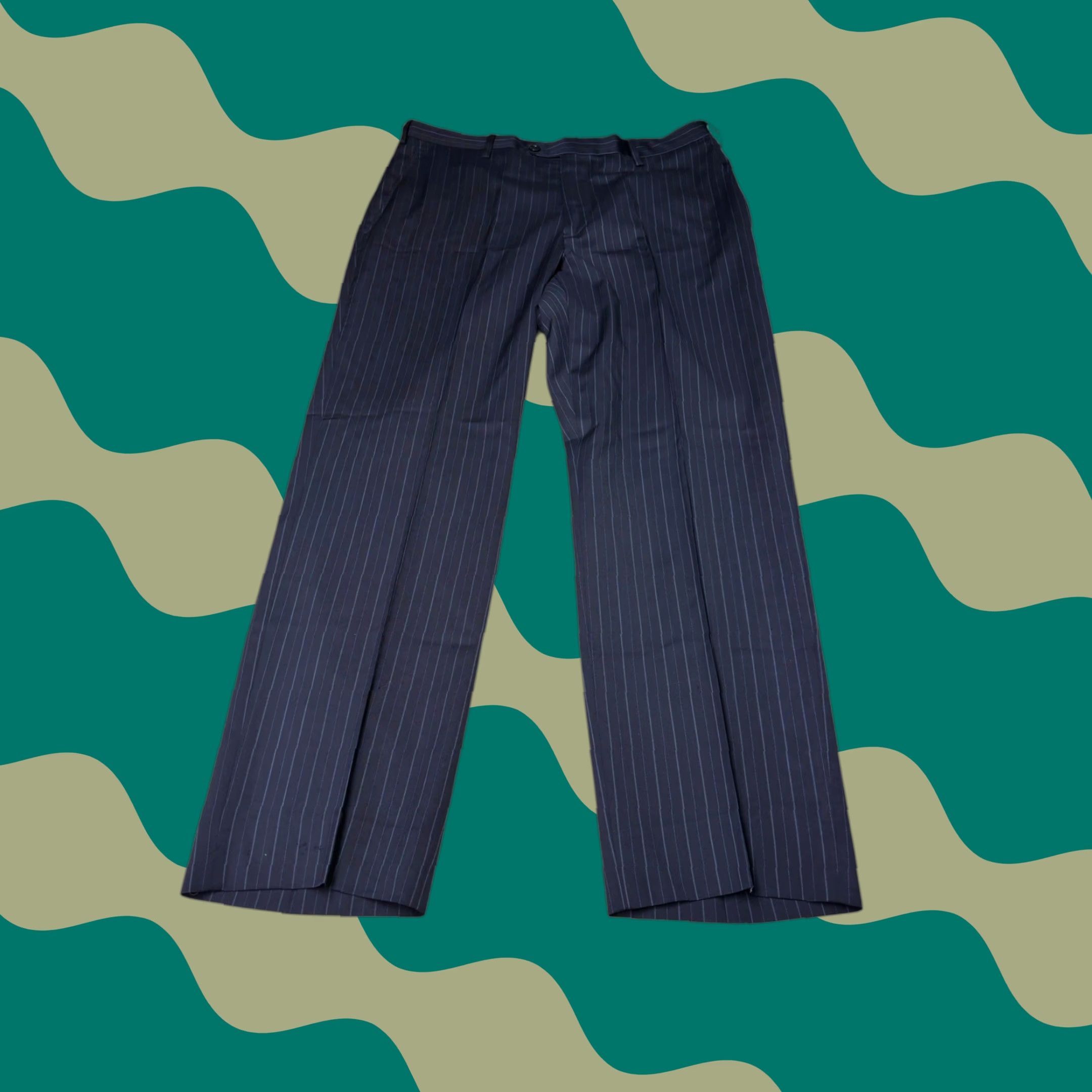 Brooks Brothers Brooks Brothers 1818 Fitzgerald Navy Pinstripe Wool Dress Pants Mens 37x30 Italy Wool Dress Pants Mens 37 30 Navy Pinstripe Fitzgerald Italy Vintage? Size US 37 - 1 Thumbnail