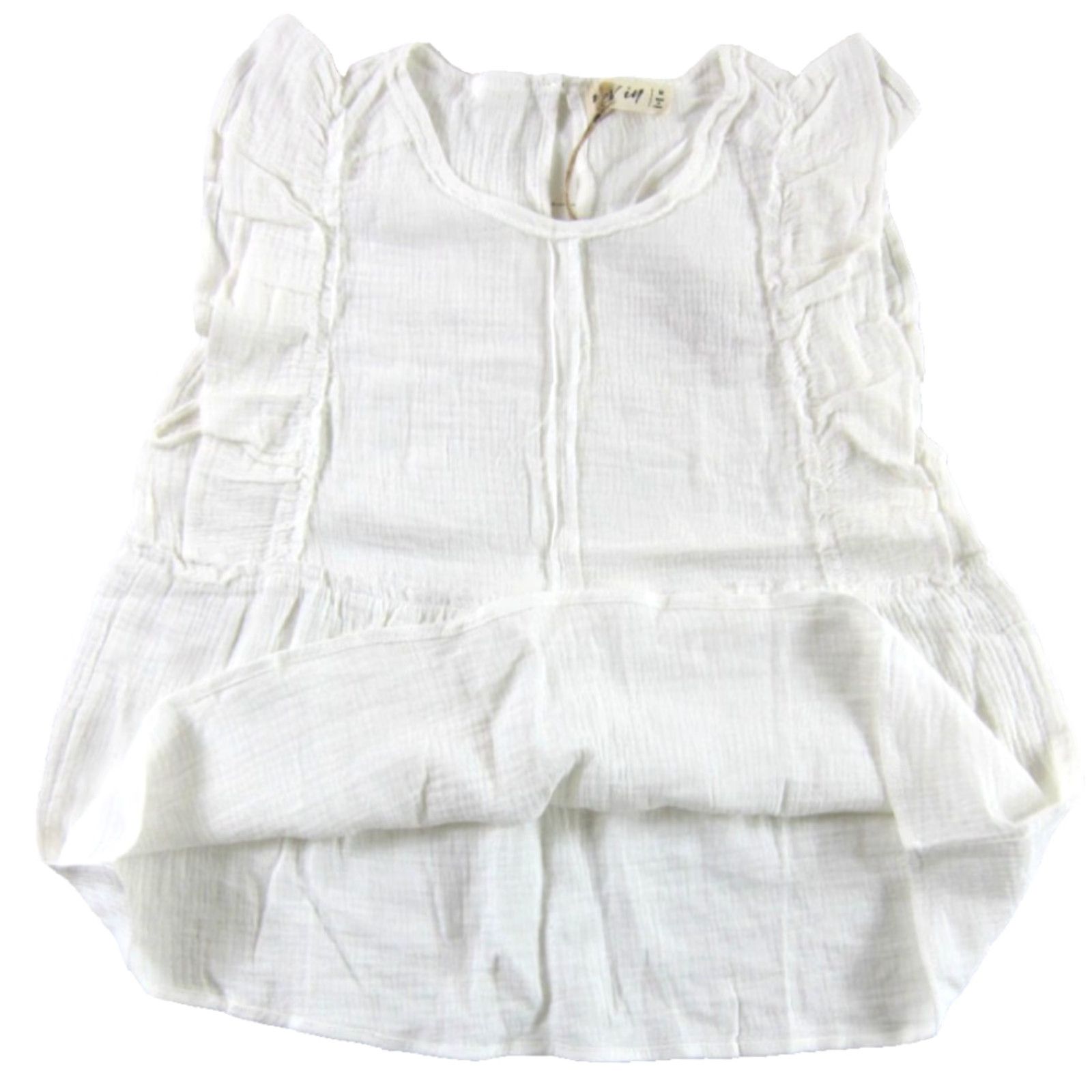 Vintage NWT New In White Cotton Gauze Short Sleeve Cap Ruffle Sleeve Peasant Blouse M Size M / US 6-8 / IT 42-44 - 4 Thumbnail