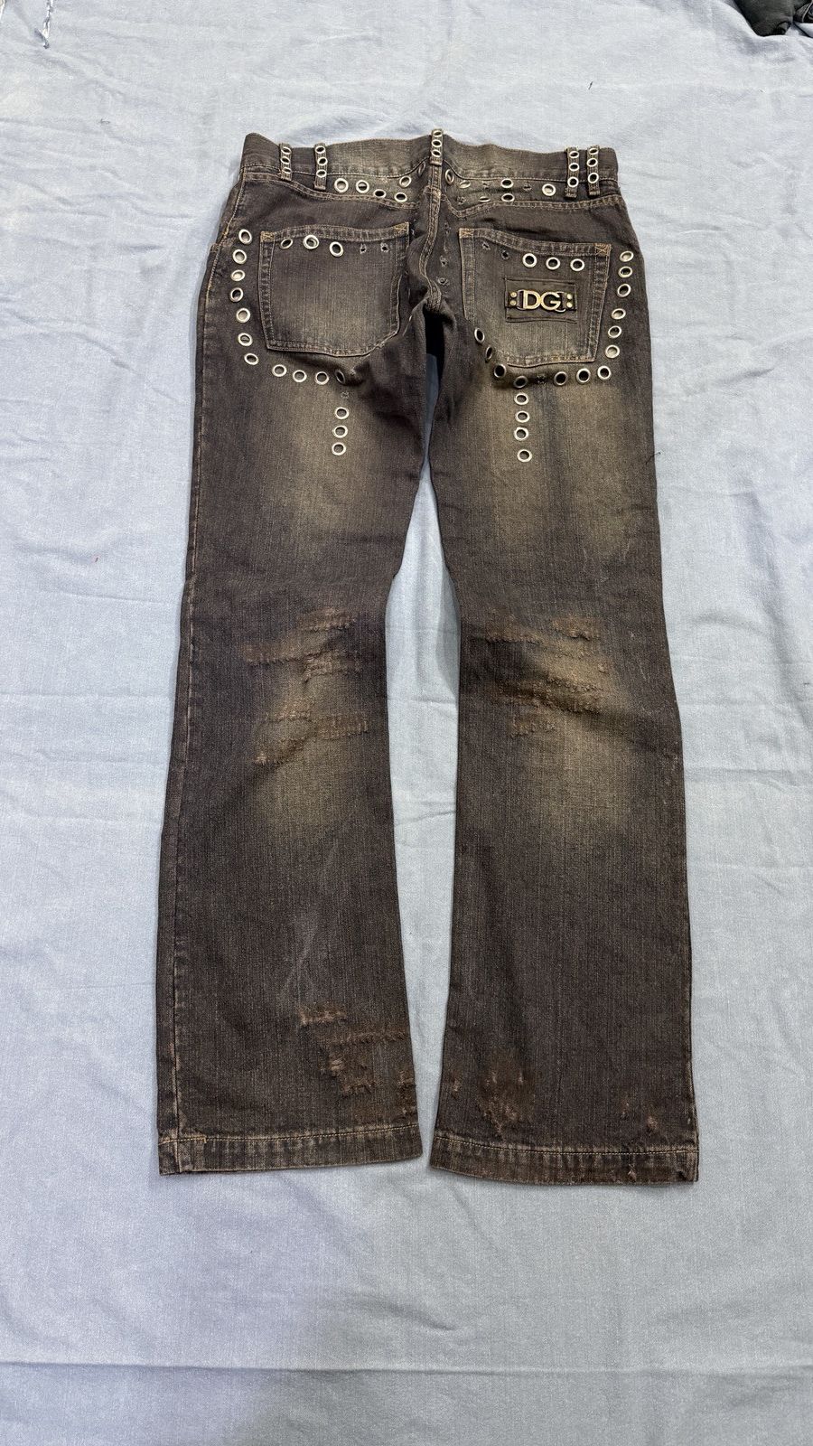 Dolce & Gabbana SS2006 DOLCE & GABBANA EYELET STUDDED JEANS Size US 36 / EU 52 - 1 Thumbnail