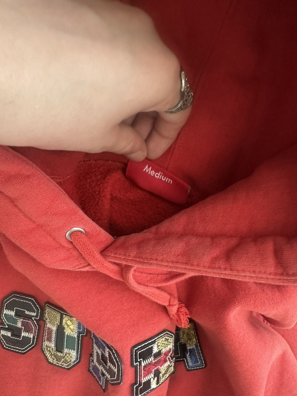 Supreme Supreme Collegiate Patchwork Leather Hooded Sweatshirt Size US M / EU 48-50 / 2 - 4 Thumbnail