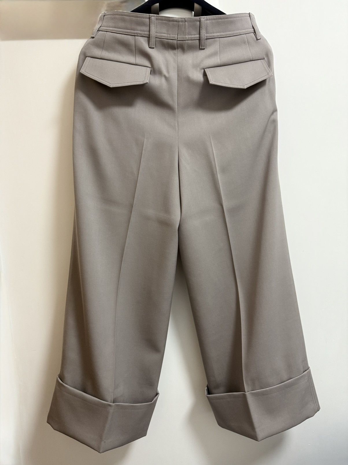 Louis Vuitton Louis Vuitton greyish beigr wide leg wool pants 46 Size US 31 - 3 Thumbnail