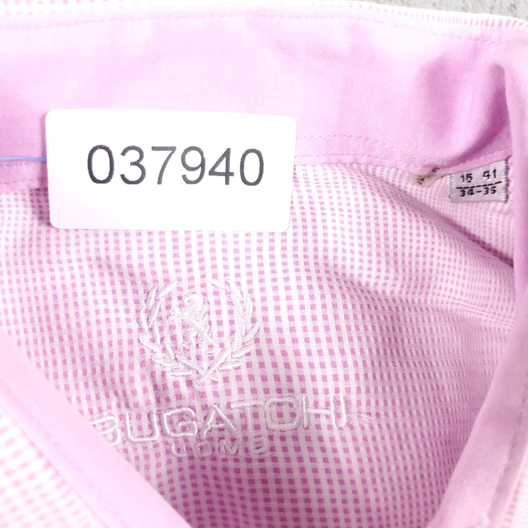 BUGATCHI VINTAGE Bugatchi Uomo Dress Shirt Men 16 Pink Long Sleeve Business Formal Casual Workwear Size 42R - 7 Thumbnail