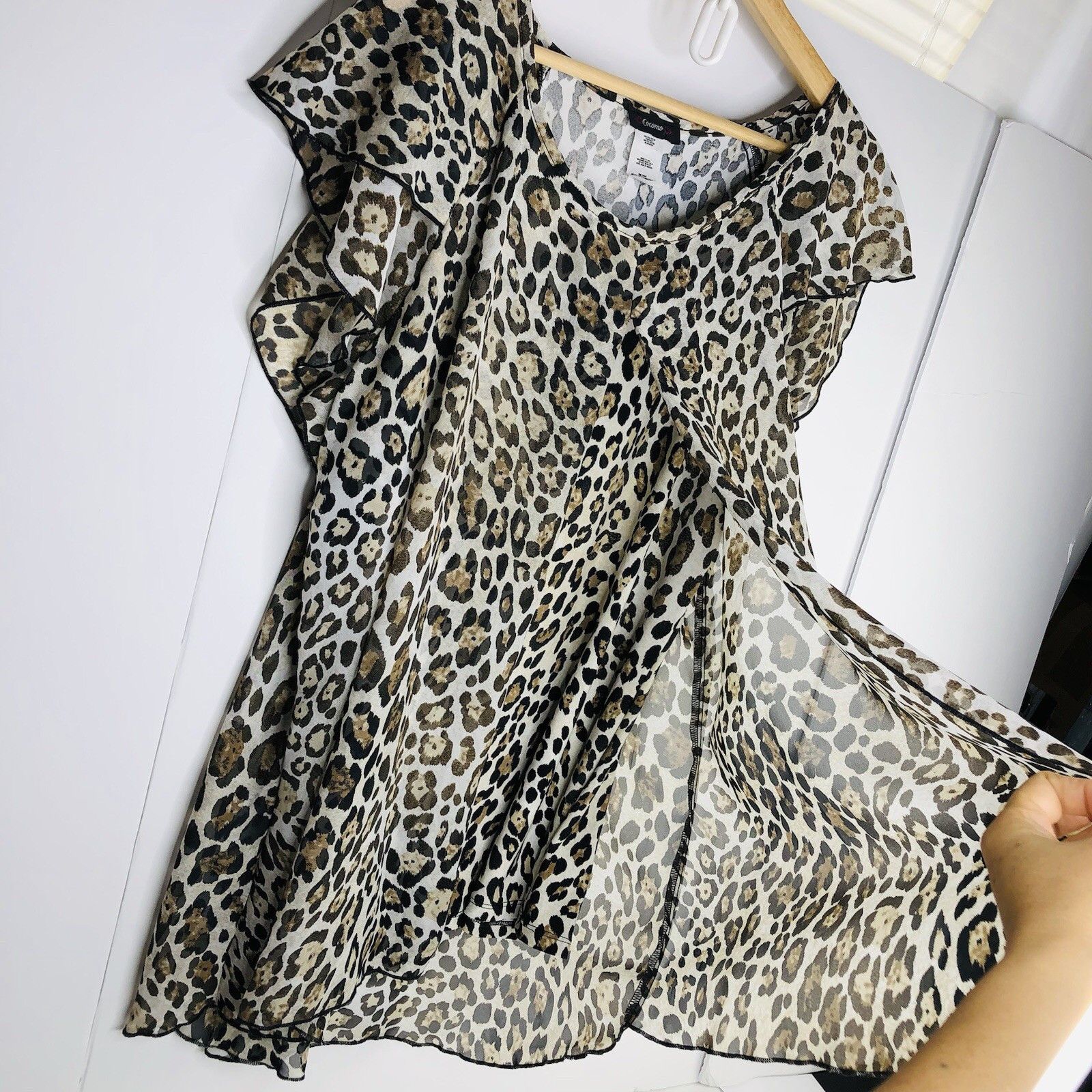 Other Cocomo Leopard Cheetah Print Top Blouse Sz L High-low Size L / US 10 / IT 46 - 9 Thumbnail
