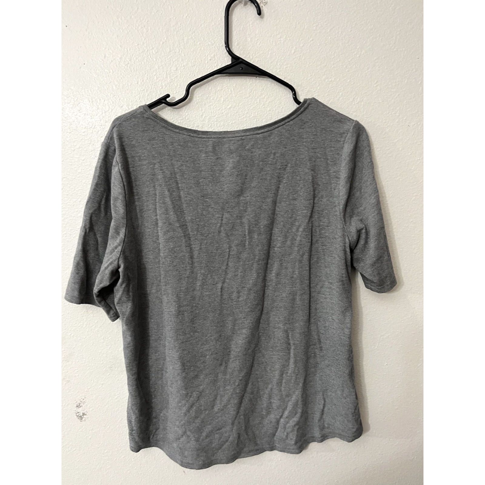 Croft & Barrow CROFT & BARROW Classic Gray Cotton T-Shirt Casual Womens Size L Short Sleeve Size L / US 10 / IT 46 - 2 Thumbnail