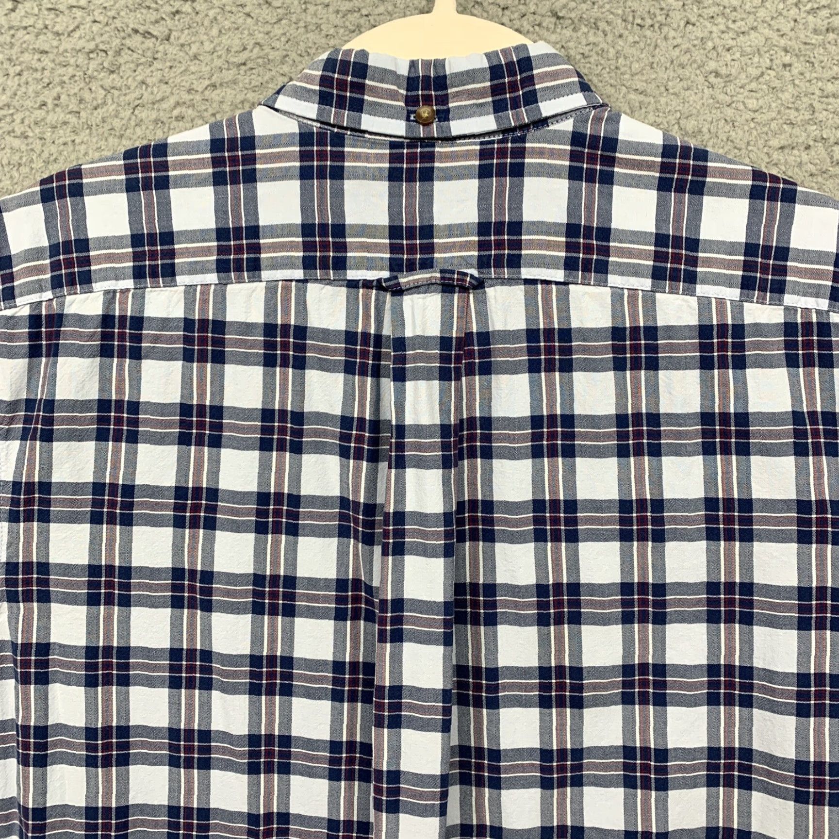 Izod IZOD Button Shirt Mens L Plaid 1 Pocket Button-Down Collar Blue White Red Casual Business Travel Shirt Size US L / EU 52-54 / 3 - 6 Thumbnail