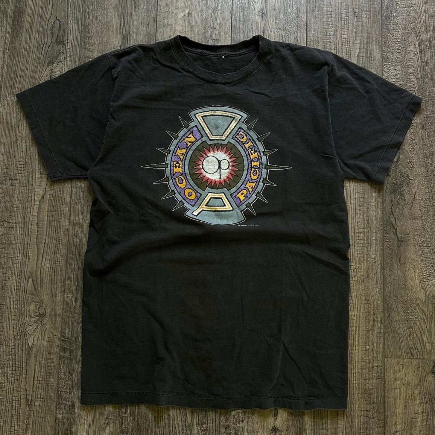Ocean Pacific × Vintage Vintage 90s Ocean Pacific Black Surf Skate Graphic Tee Shirt Size US M / EU 48-50 / 2 - 1 Thumbnail