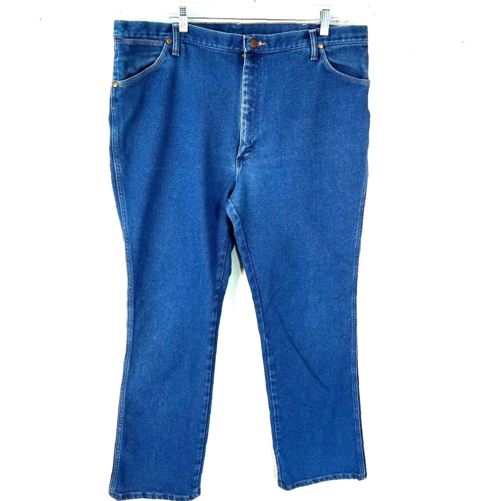 Wrangler Wrangler Jeans Men Mid Rise Straight Blue 42X34 Denim Belt Loops 4-Pocket Regular Size Type Jeans Mens/Blue/Denim Size US 42 / EU 58 - 2 Thumbnail