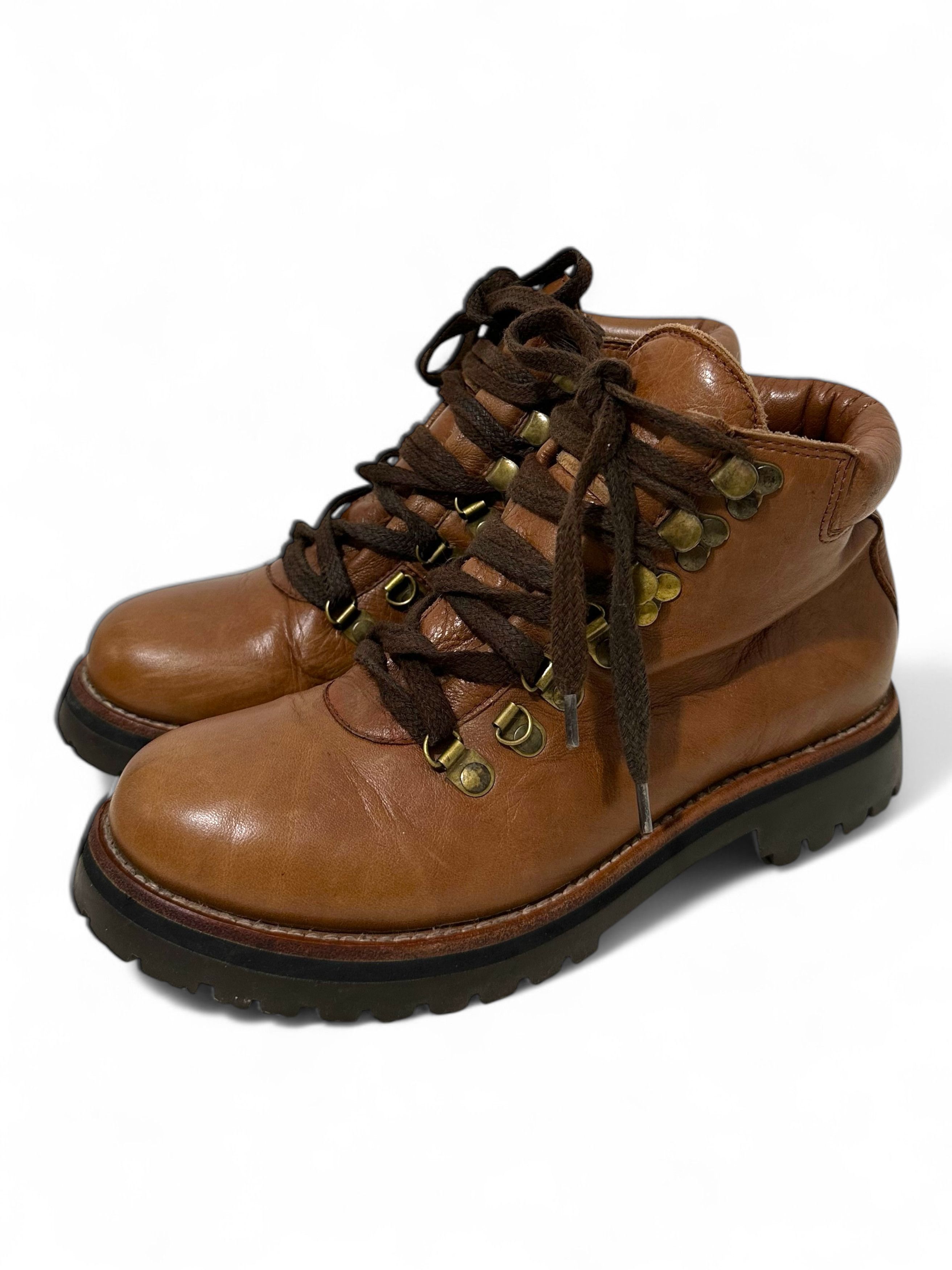 Other Febo de Ruta Brown Leather Hiker Boots Sz 38 Size US 8 / IT 38 - 3 Thumbnail