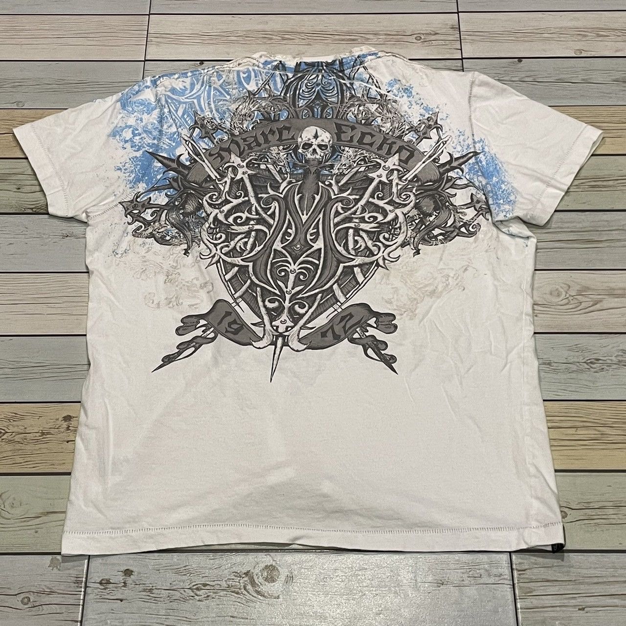 Affliction × Marc Ecko × Tapout Rare Marc Ecko Wings Cross Tee Y2K Affliction Style Size US S / EU 44-46 / 1 - 3 Thumbnail