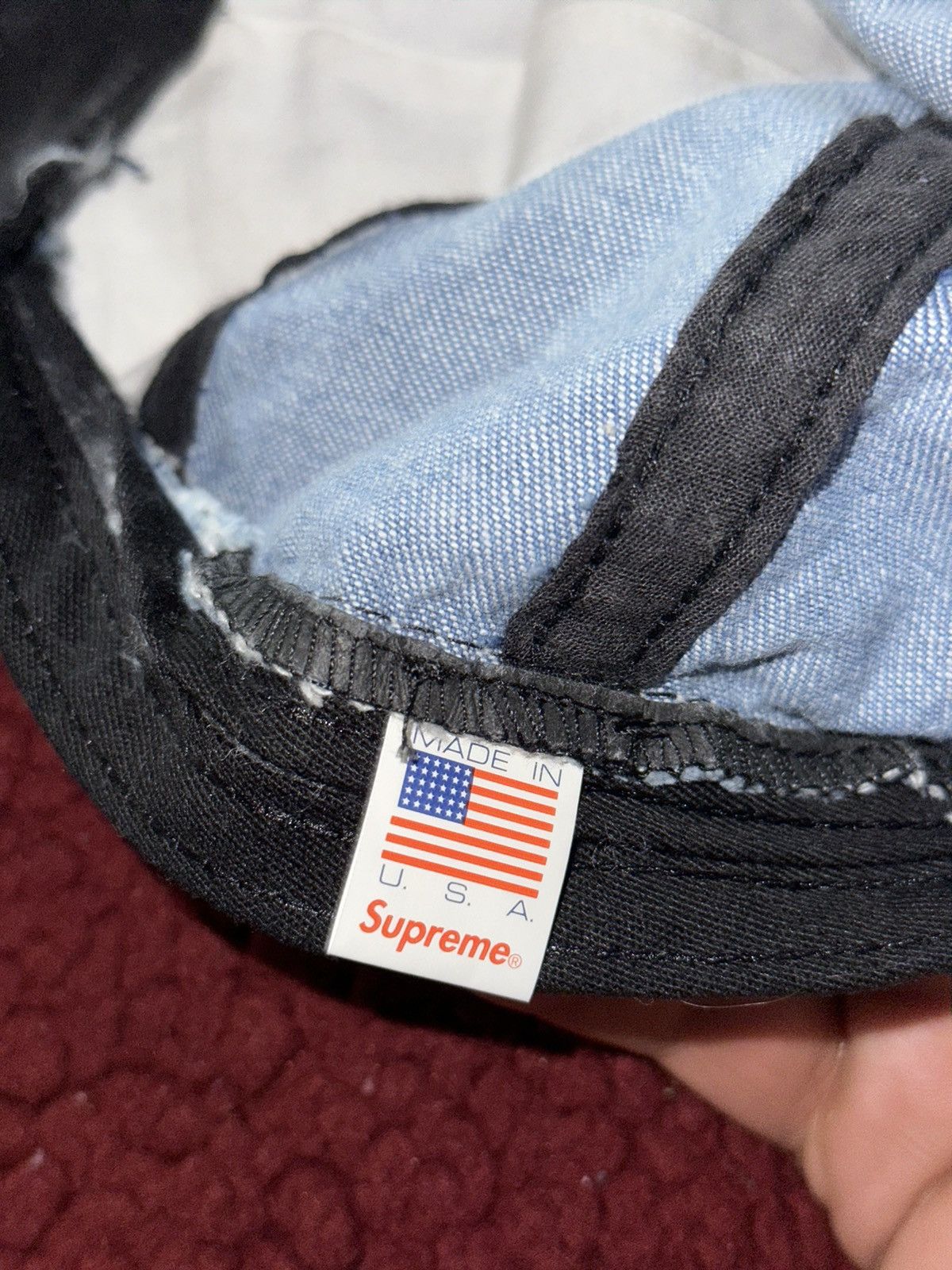 Supreme license plate 6-panel denim hat