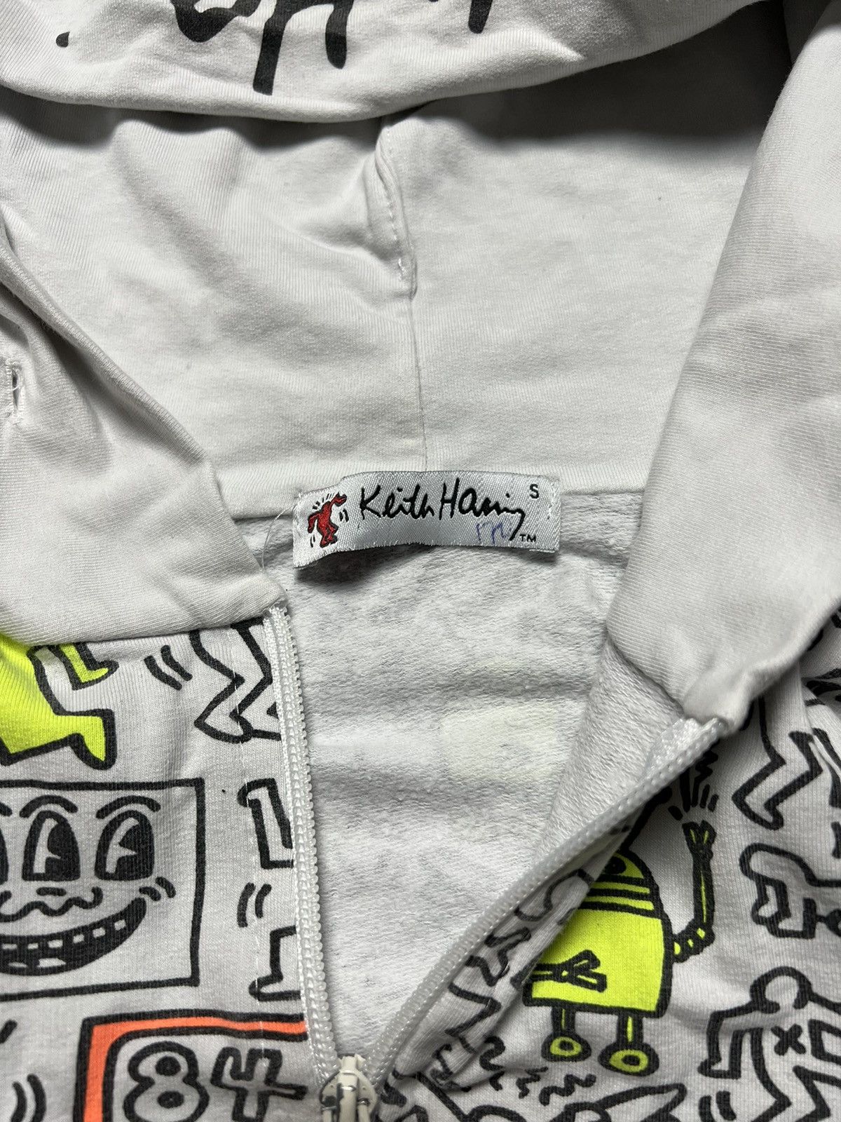Keith Haring Vintage Keith Haring Monogram Overprinted Full Zip Hoodie Size S / US 4 / IT 40 - 6 Thumbnail