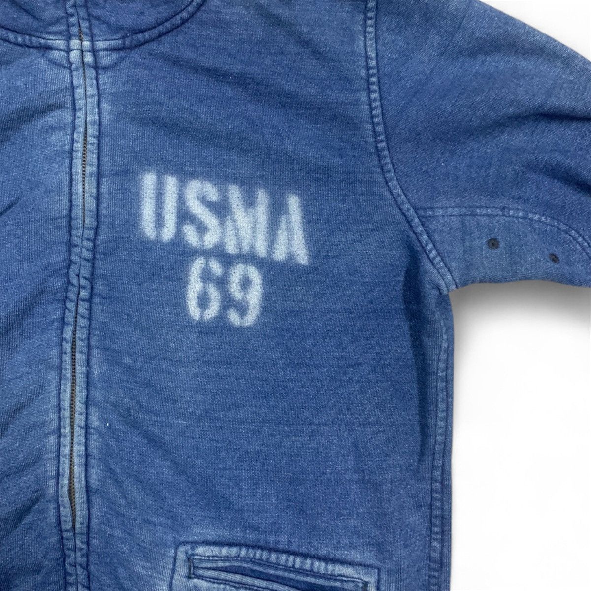 Japanese Brand Houston Japan USMA 69 Stencil Indigo Zip Up Hoodie Size US M / EU 48-50 / 2 - 7 Thumbnail