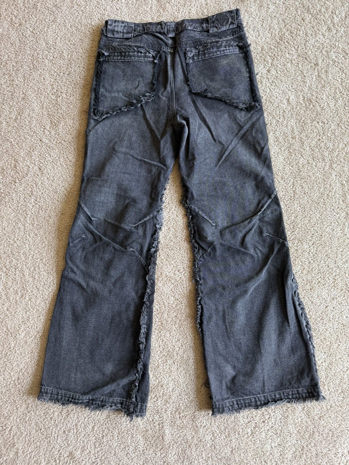 No Faith Studios No Faith Studios Flared Denim Stone Wash Black Size US 34 / EU 50 - 3 Thumbnail