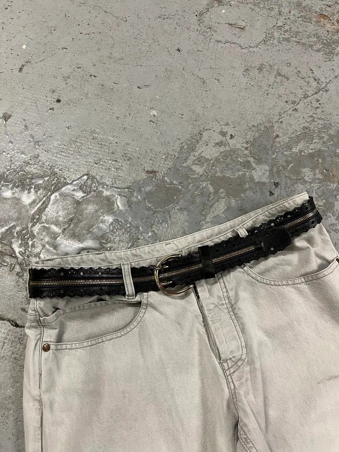 Designer × Diesel × Vintage Diesel Full Zip Black Leather Belt Size ONE SIZE - 2 Thumbnail