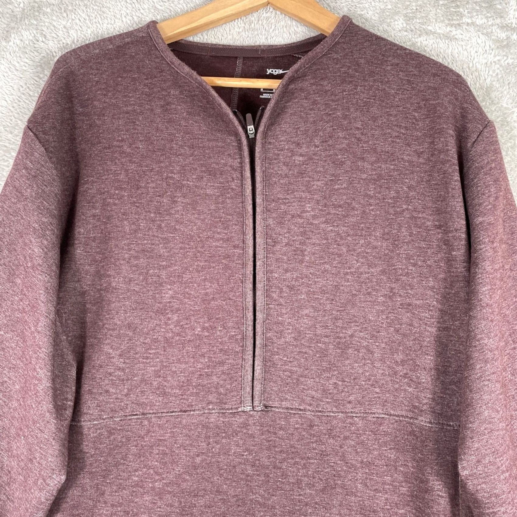 Nike Nike Yoga Dri-Fit Pullover Sweatshirt Mens M Purple Half Zip Pockets Thumbholes Size US M / EU 48-50 / 2 - 4 Thumbnail
