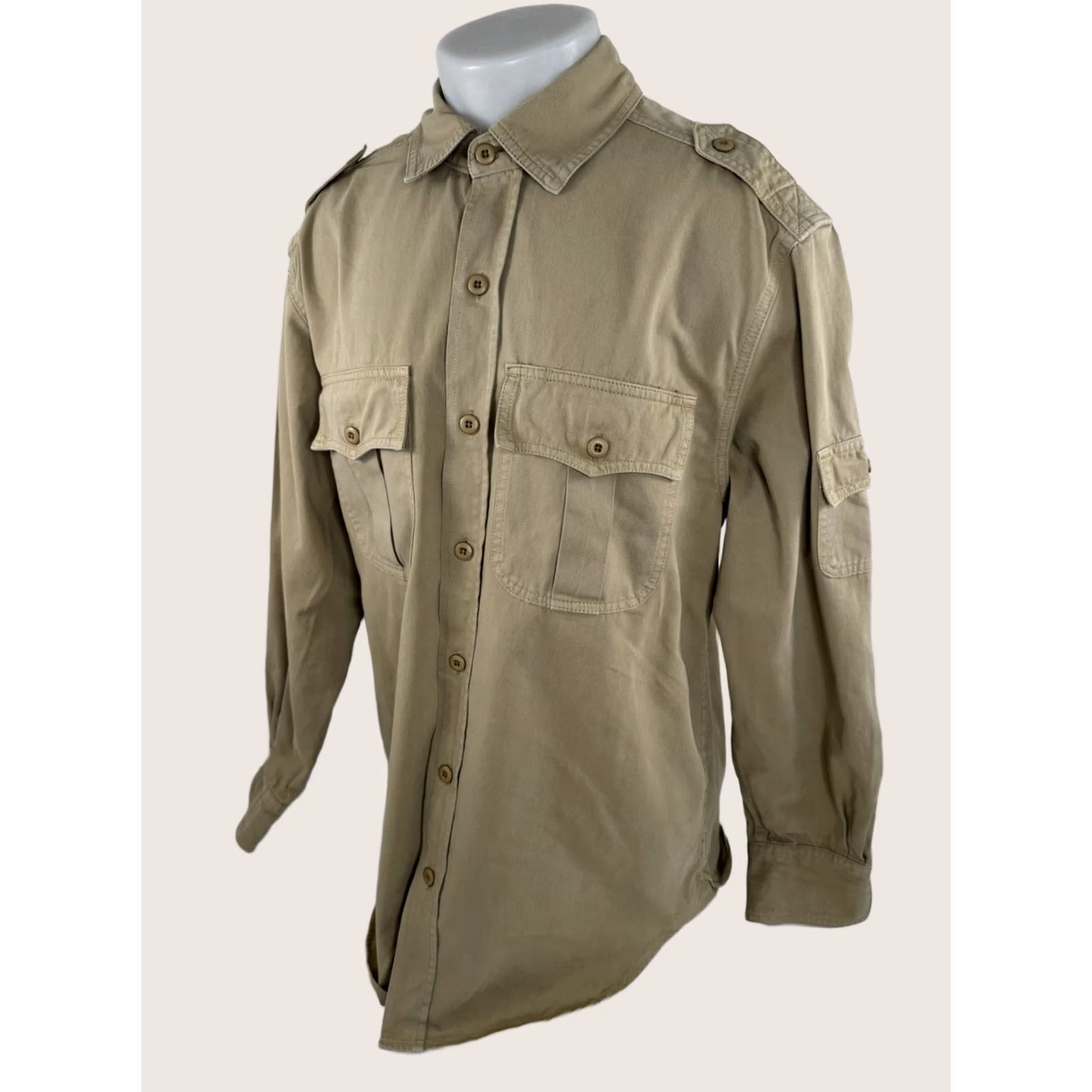 Vintage J. Peterman XL Classic Safari Vintage Shirt Men Button-Up Long Sleeve Tan Classic Safari Vintage Shirt J. Peterman XL Mens Shirt Size US XL / EU 56 / 4 - 1 Thumbnail