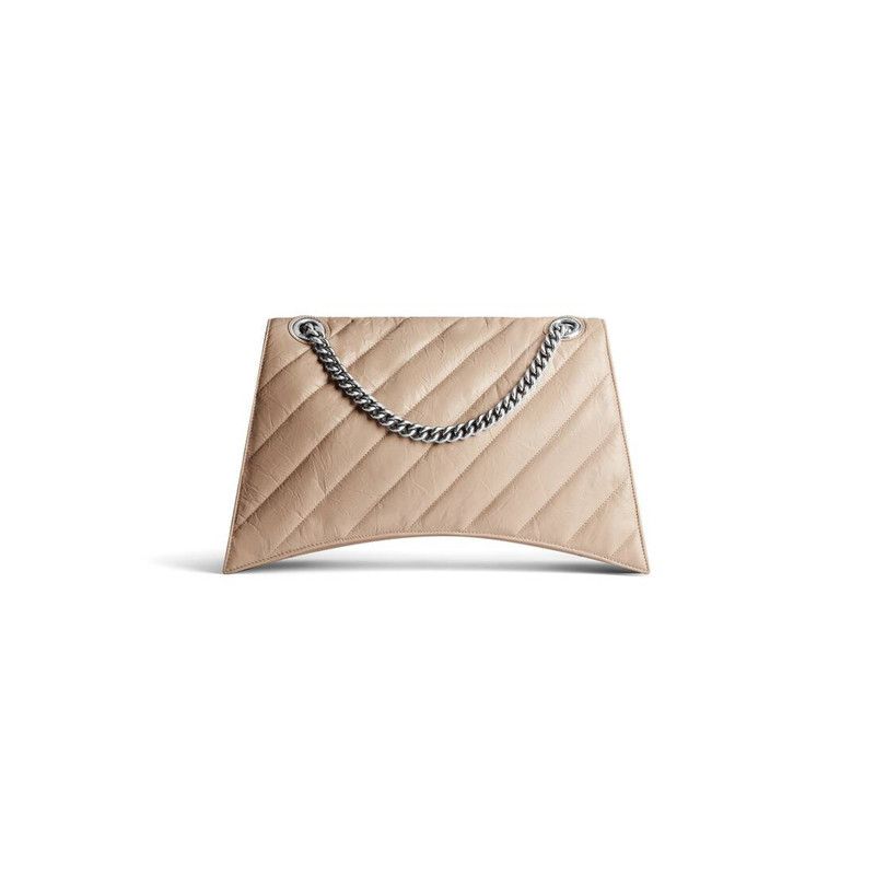 Balenciaga o1in1g1125 Size: OS / Crush Large Chain Bag Quilted in Beige Size ONE SIZE - 4 Thumbnail