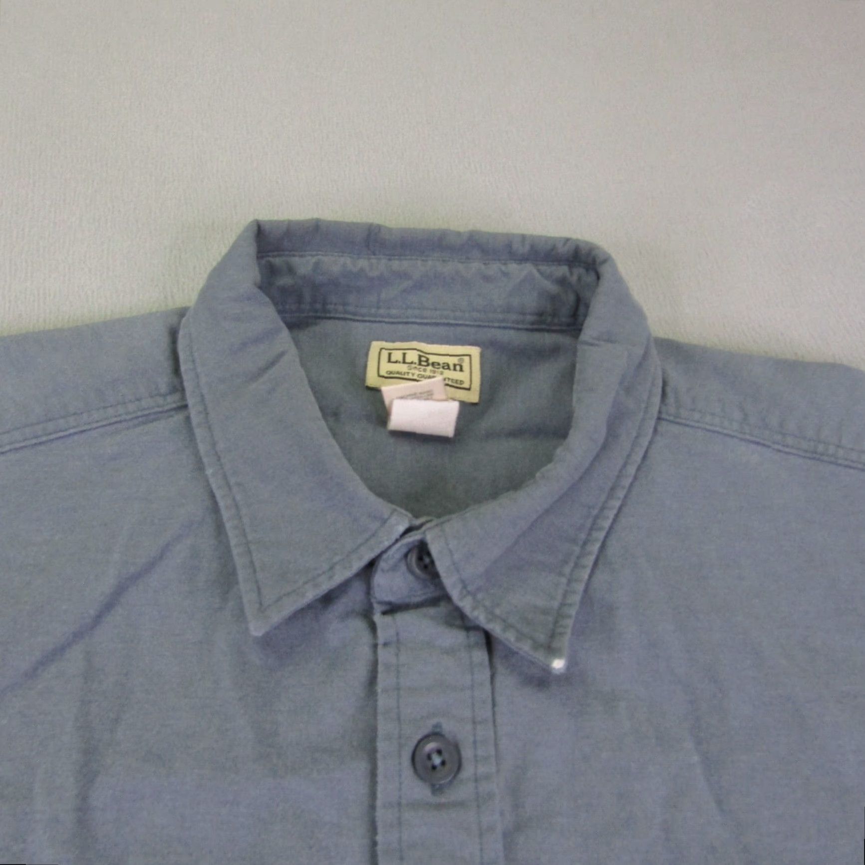 Vintage VINTAGE LL Bean Shirt Mens Extra Large Tall Blue Button Up Twill Workwear Outdoors Size US XL / EU 56 / 4 - 2 Thumbnail