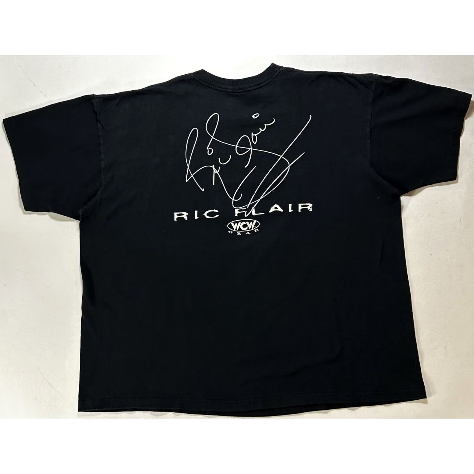 Vintage VINTAGE Ric Flair WCW Steve Stanley Signature Wrestling T Shirt 1997 Men's XXL Black Face Logo 90s Size US XXL / EU 58 / 5 - 2 Thumbnail