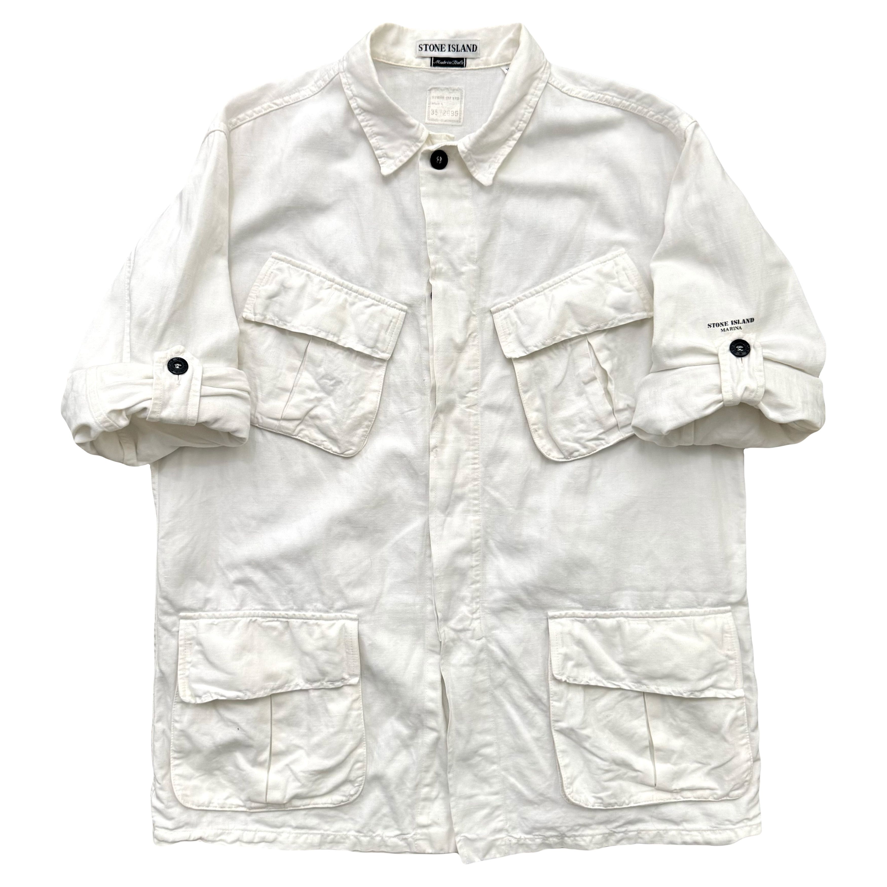 Massimo Osti × Stone Island × Vintage VTG 80s Stone Island Marina Fatigue Flax Jacket Swiss Tab Size US M / EU 48-50 / 2 - 2 Thumbnail