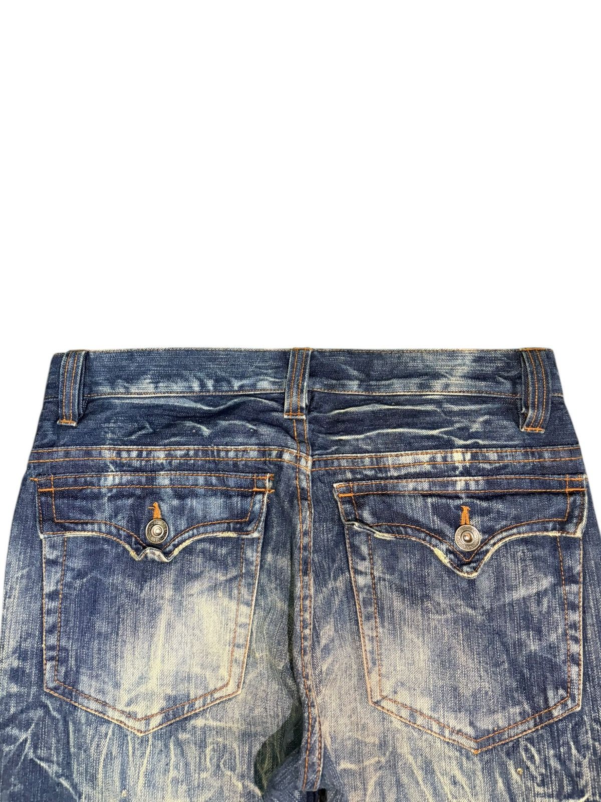 If Six Was Nine Vintage Japanese Brand Rusty Wash Distress Flare Jeans Size US 31 - 4 Thumbnail