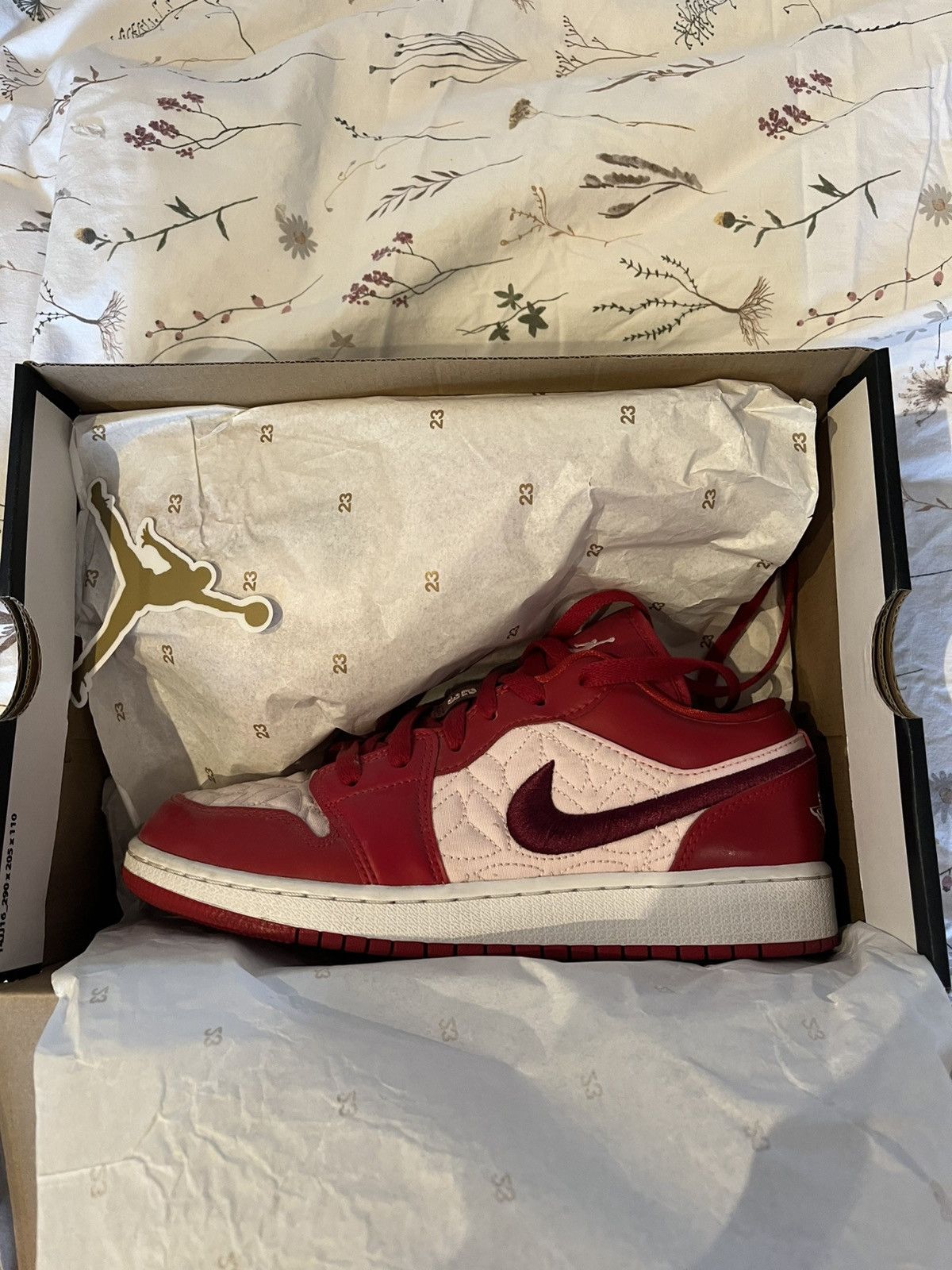 Nike Jordan 1 low red quilt🎯 Size US 7.5 / IT 37.5 - 1 Thumbnail