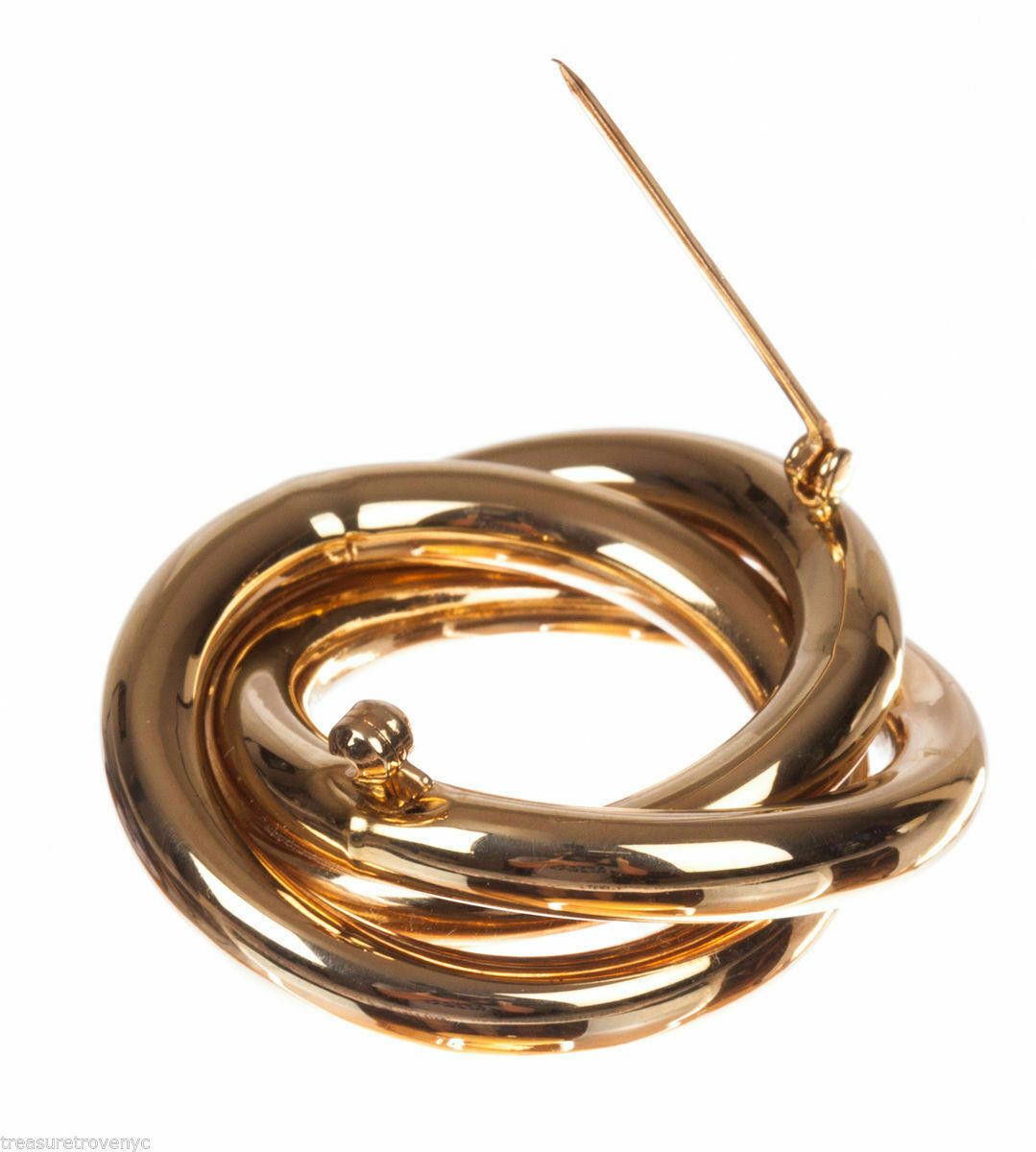 Designer 14 kt Gold Circular Love Knot Brooch Size ONE SIZE - 5 Thumbnail