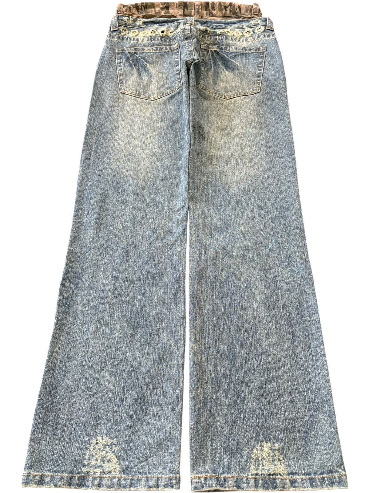 In The Attic Vintage In The Attic Double Waist Mud Wash Studd Baggy Jeans Size US 30 / EU 46 - 2 Thumbnail