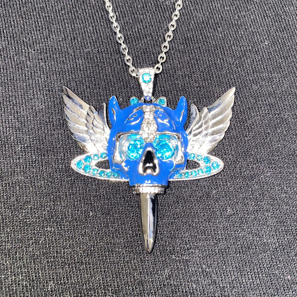 image of Jewelry Slovakian Dreams "v's Revenge" Necklace in Royal Blue, Men's
