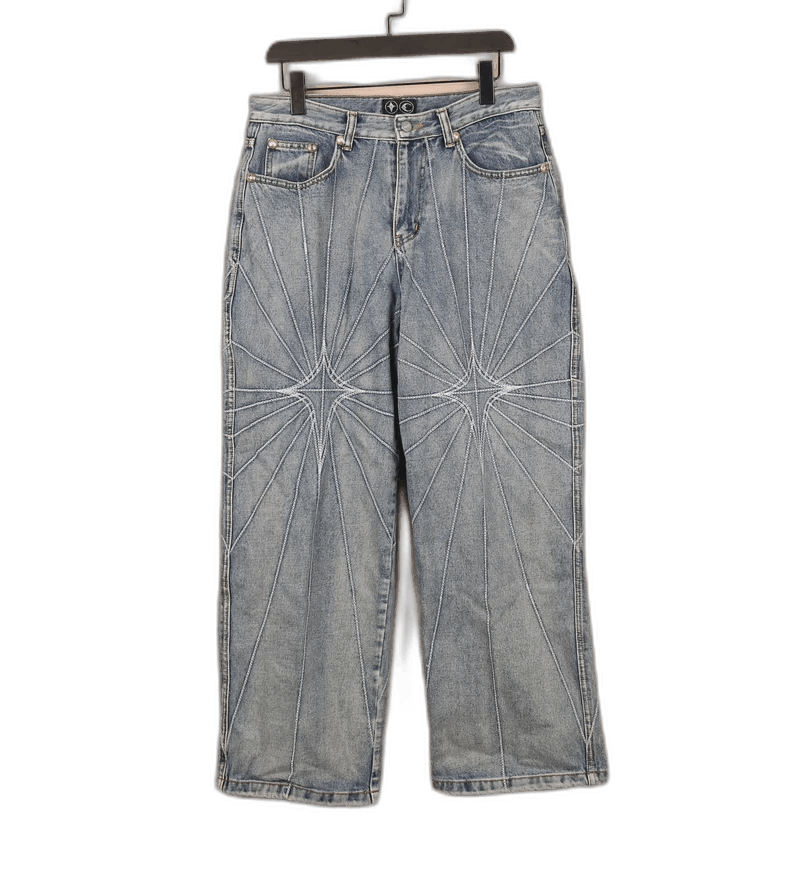 Anonymous Club Thug Club FW23 Ray Embroidery Jeans Size US 30 / EU 46 - 1 Thumbnail