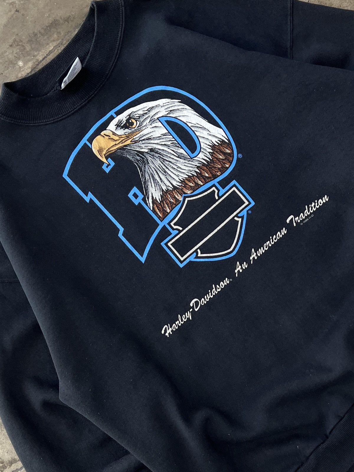 Harley Davidson Vintage 1996 Harley Davidson Eagle Motorcycle Crewneck XL Size US XL / EU 56 / 4 - 1 Thumbnail