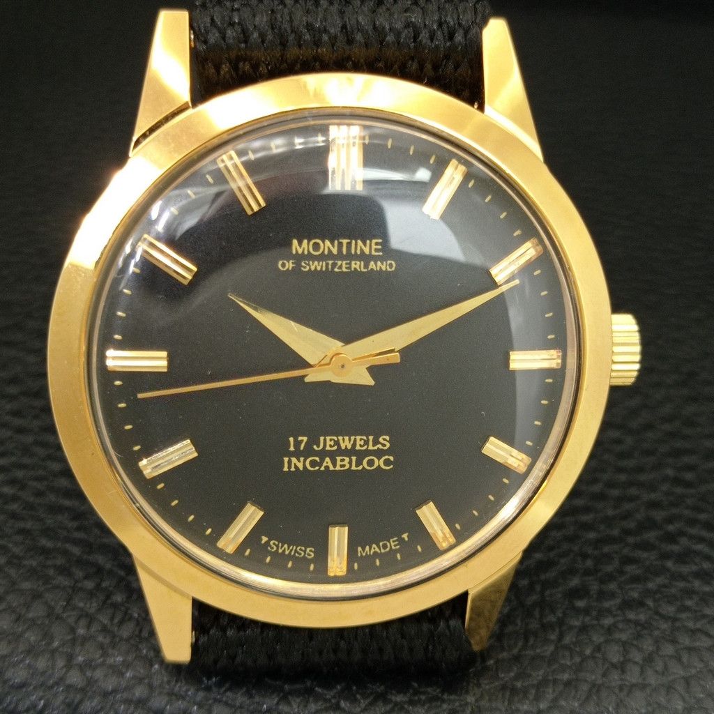Other VINTAGE MONTINE HAND-WINDING SWISS MENS WATCH a444169 Size 38 - 4 Thumbnail