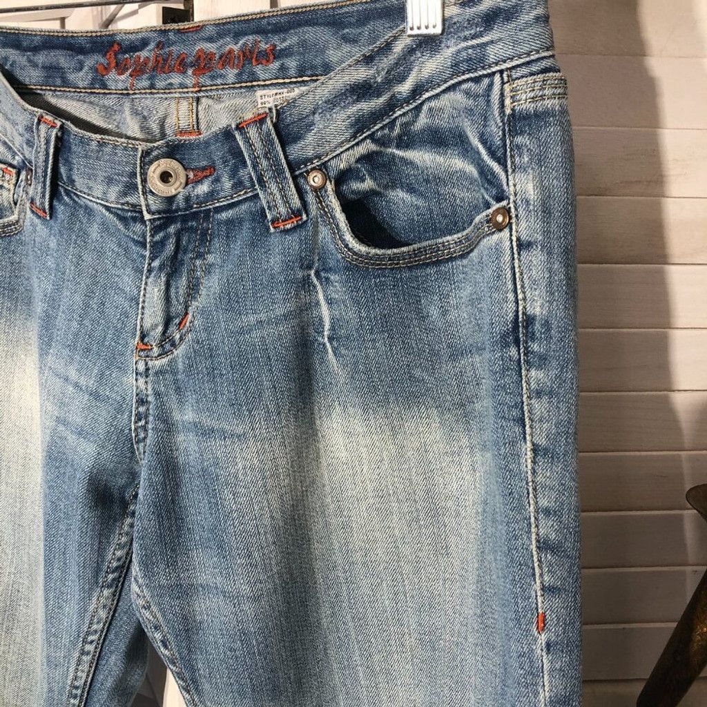 Vintage Y2K 70s style hippy jeans straight blue embroidered pocket 5 Size 28" / US 6 / IT 42 - 3 Thumbnail