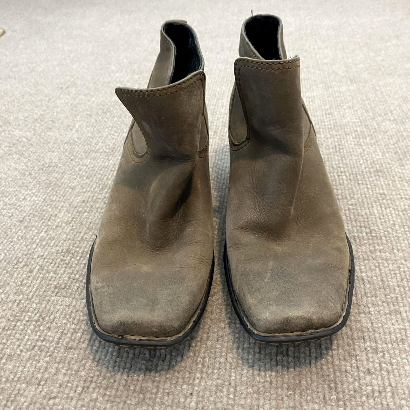 Born Born Western Boots Womens Size 7 Brown Leather Ankle Block Heel W21354 Size US 7 / IT 37 - 4 Thumbnail