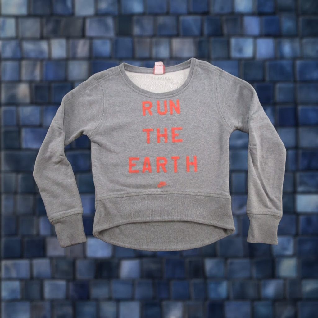 Nike Nike Run The Earth Sweatshirt Womens XS Gray Long Sleeve Pullover Shirt Logo Activewear 90s? Size XS / US 0-2 / IT 36-38 - 1 Thumbnail