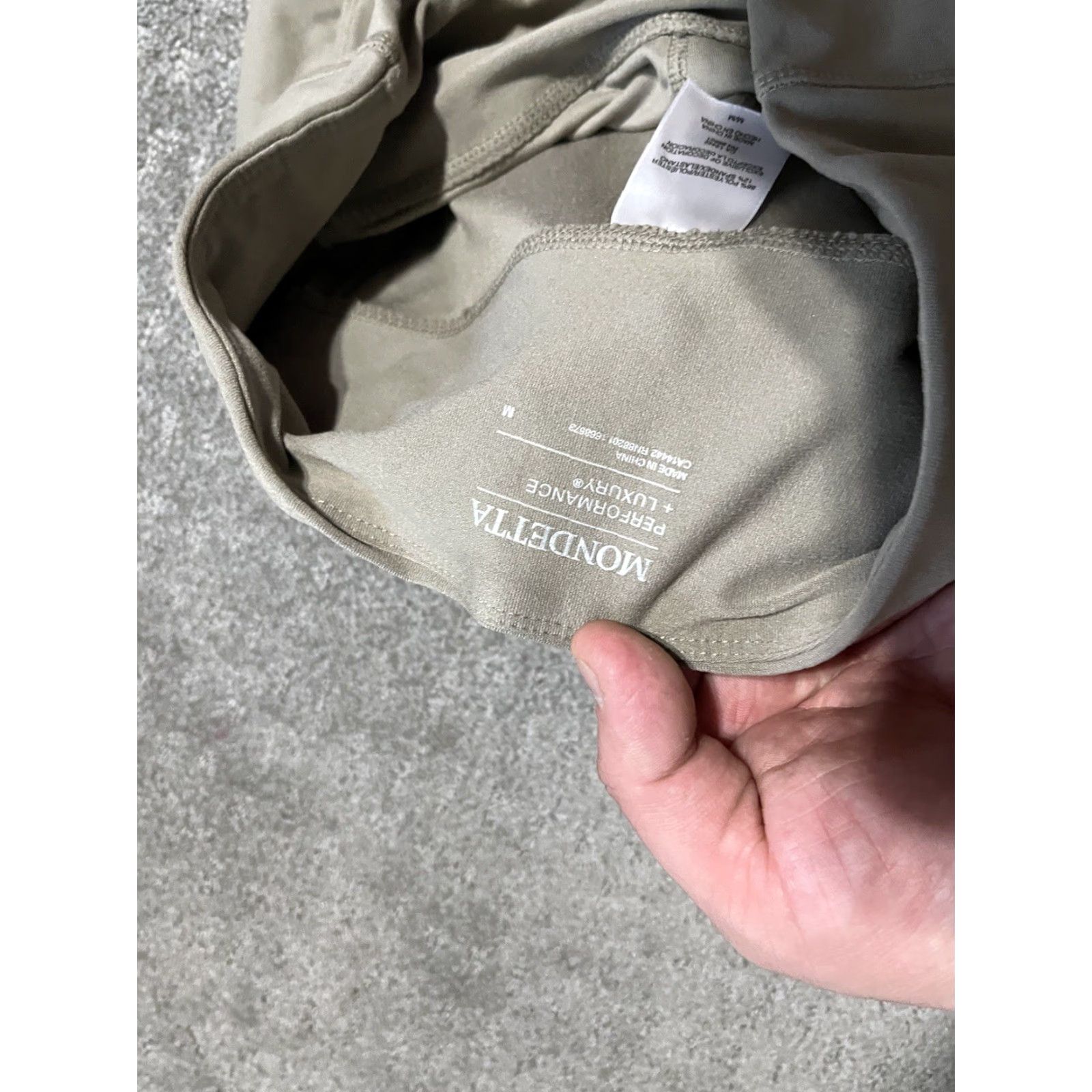 Vintage Mondetta Leggings Womens Medium Beige Polyester Spandex Regular Comfort Casual Size 32" / US 10 / IT 46 - 5 Thumbnail