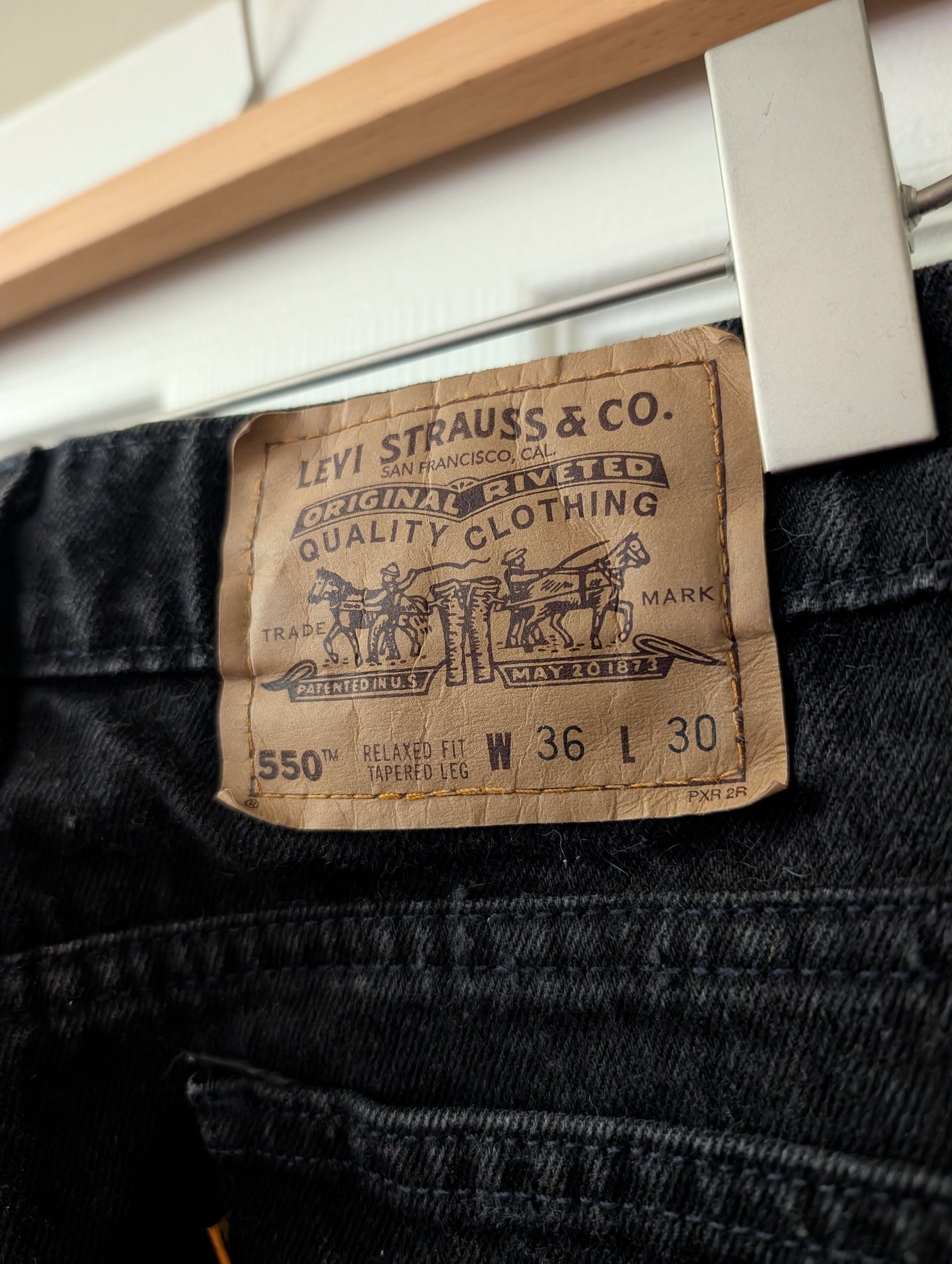 Levi's Vintage Clothing VINTAGE '95 Orange Tab Levi's 550 - Black (34W 30L) Size US 34 / EU 50 - 4 Thumbnail