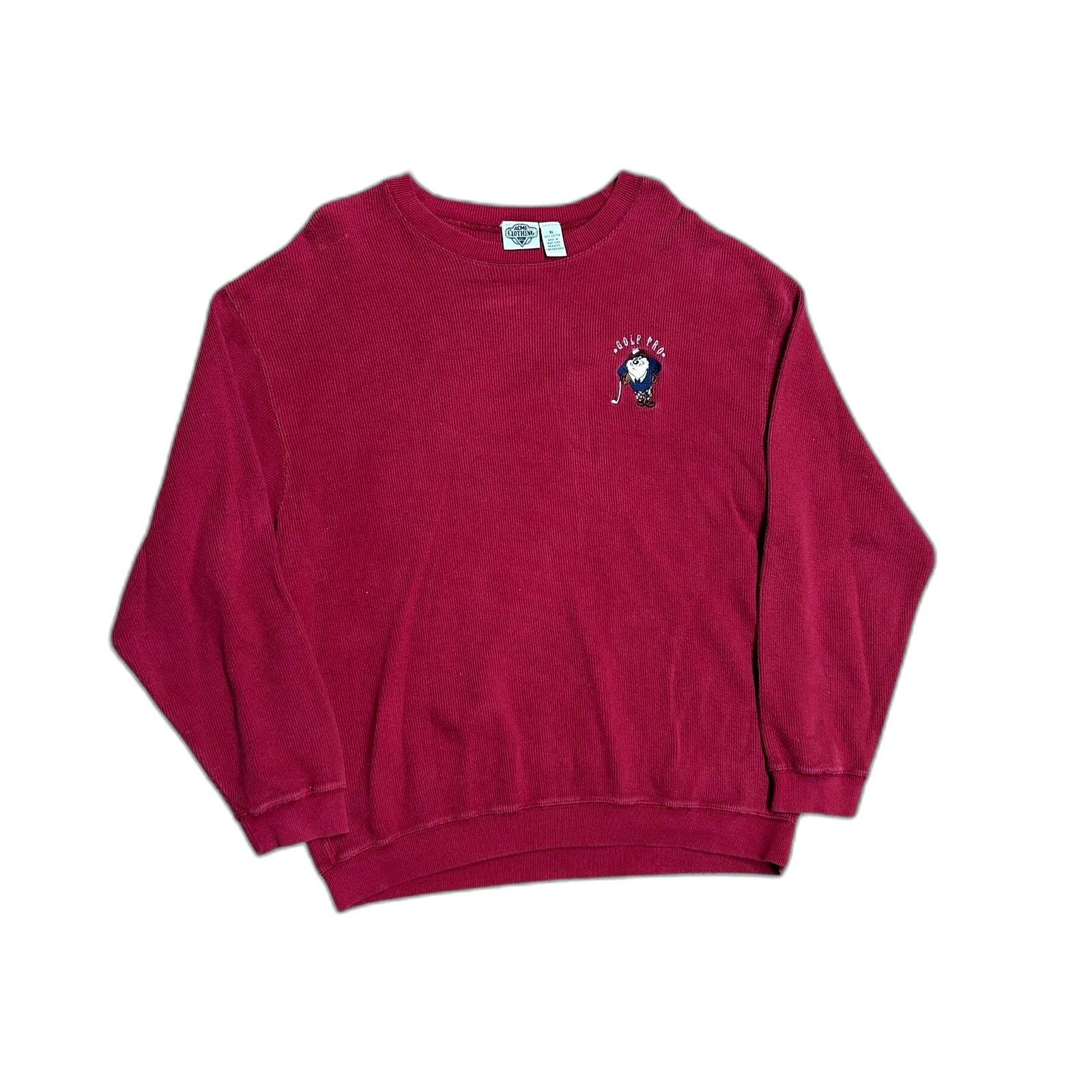 Vintage Vintage Looney Tunes Warner Breos Golf Sweater Red Xl Taz Ac Size US XL / EU 56 / 4 - 2 Thumbnail